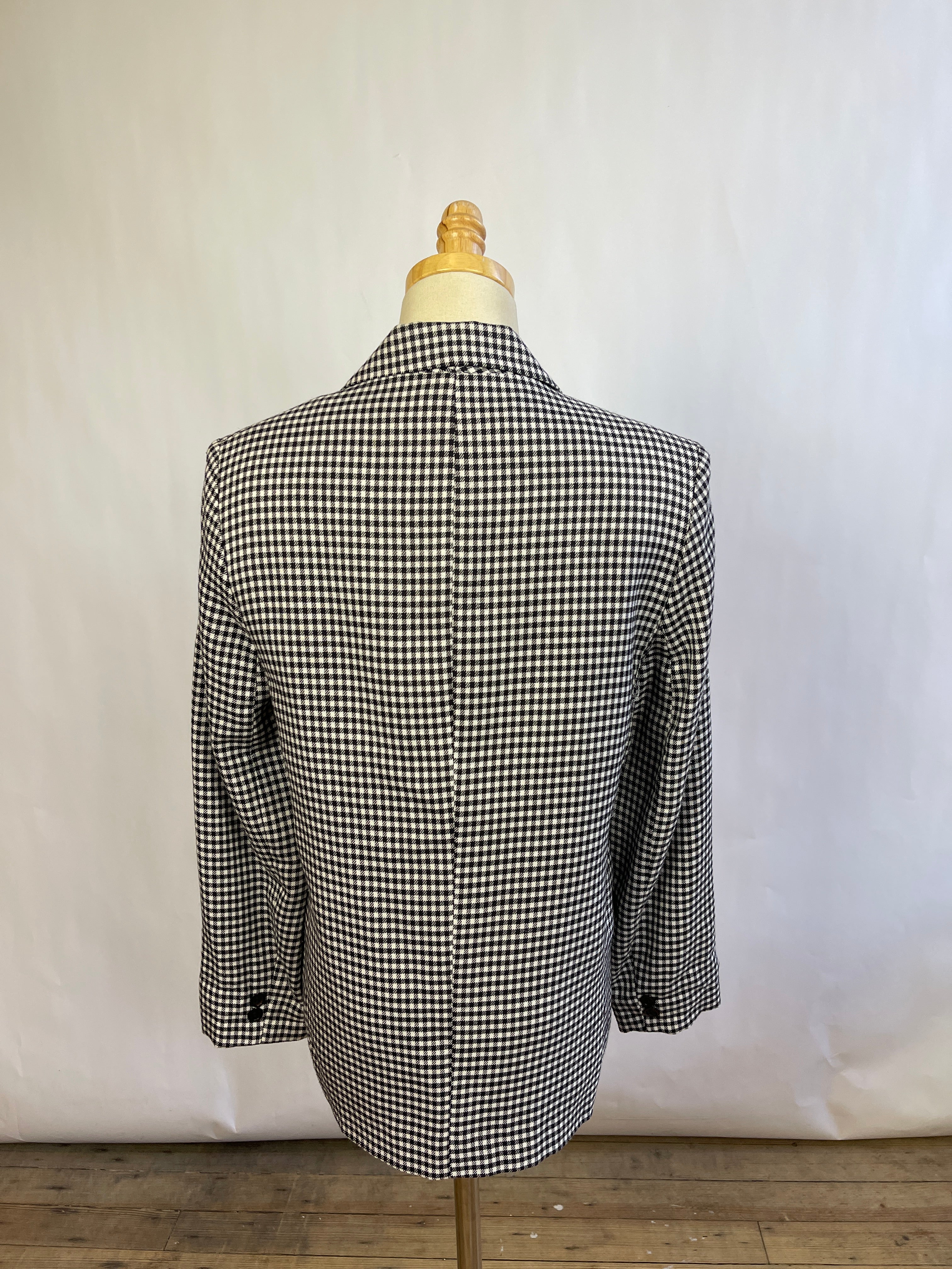 Vintage Black & White  Gingham Blazer (S)