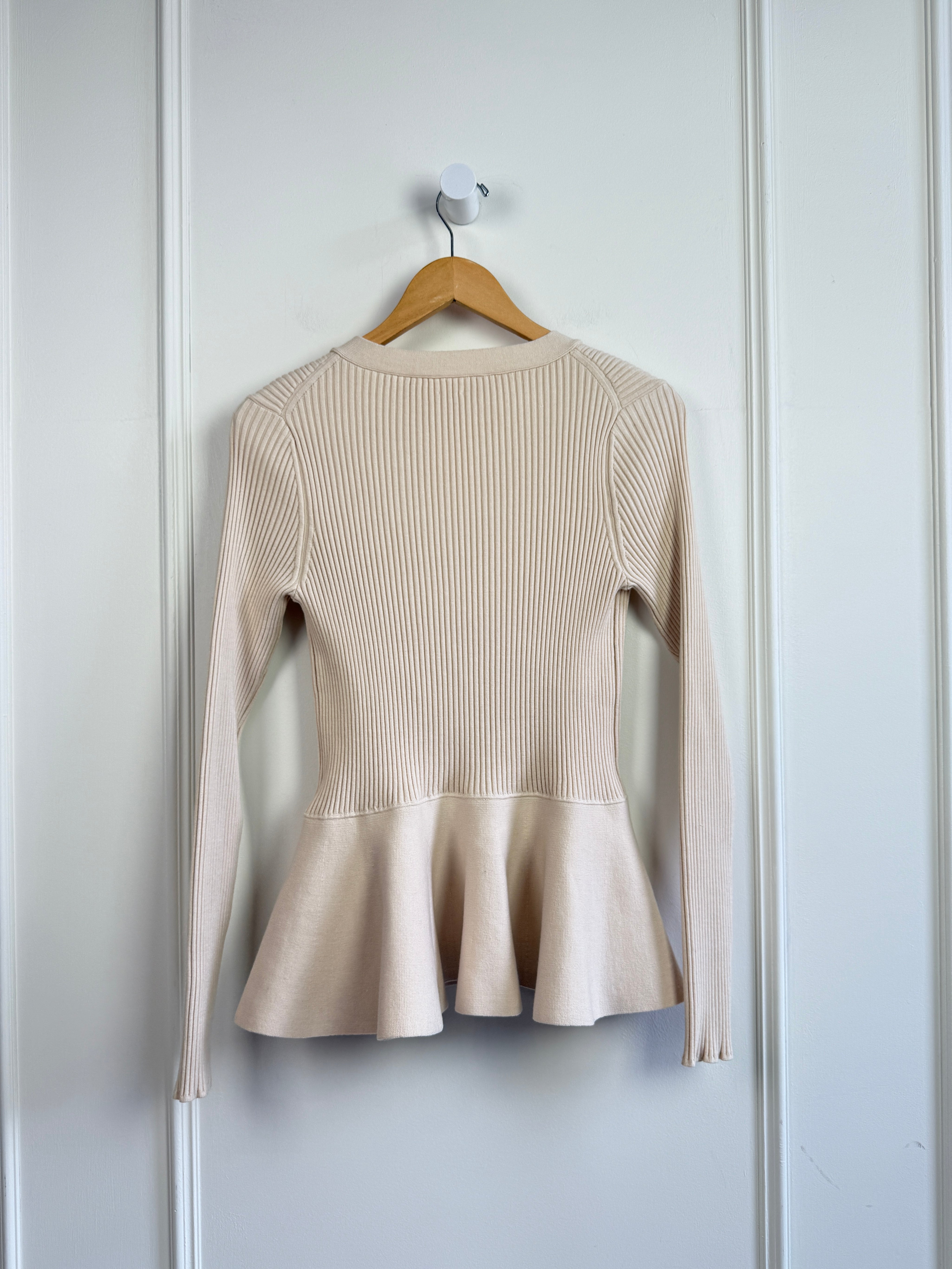 Jason Wu Collection Cream Ribbed Knit (S)