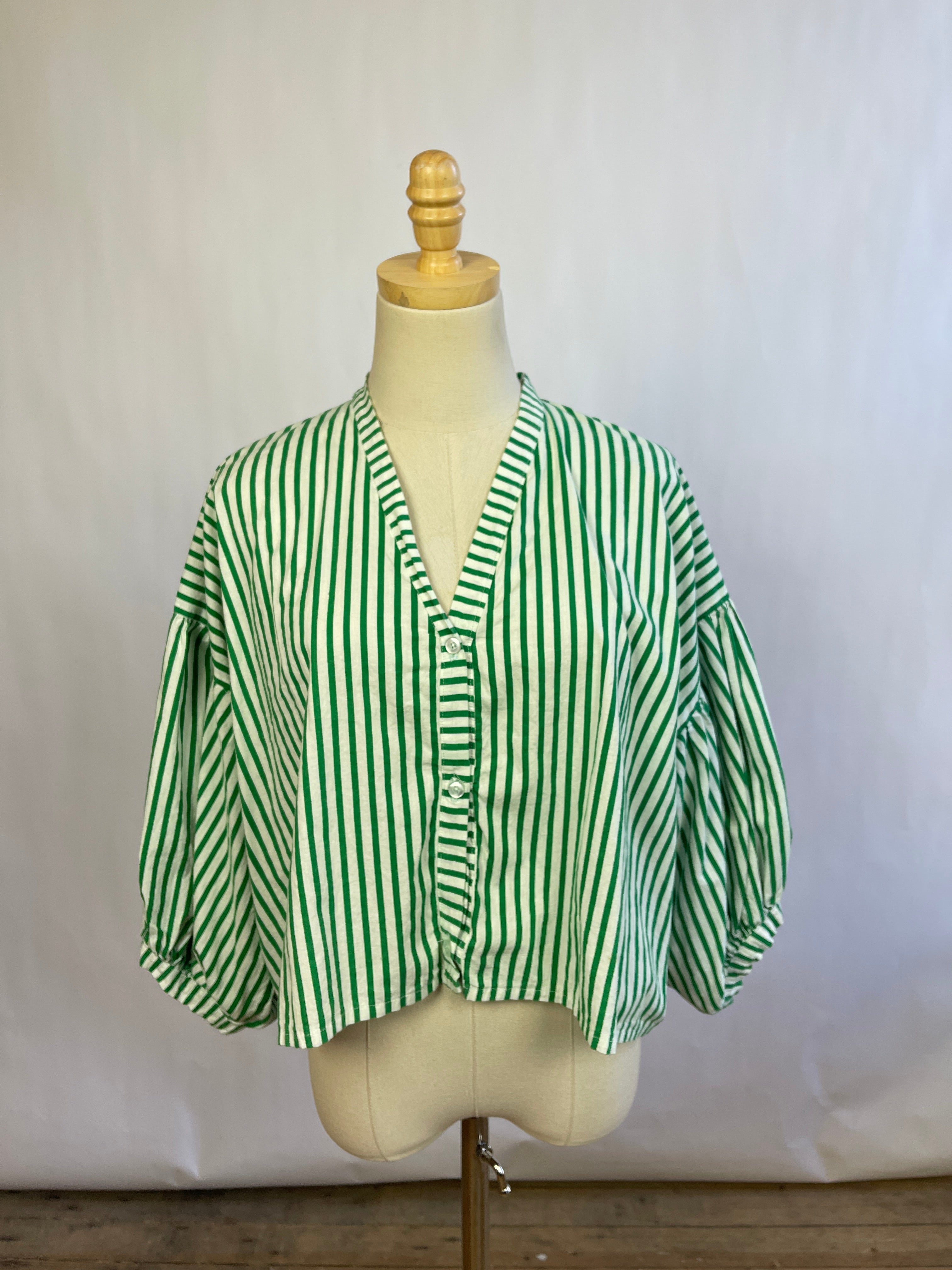 Striped Green Top (M/L)