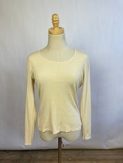 Ann Taylor Silk Blend Ribbed Top (M)