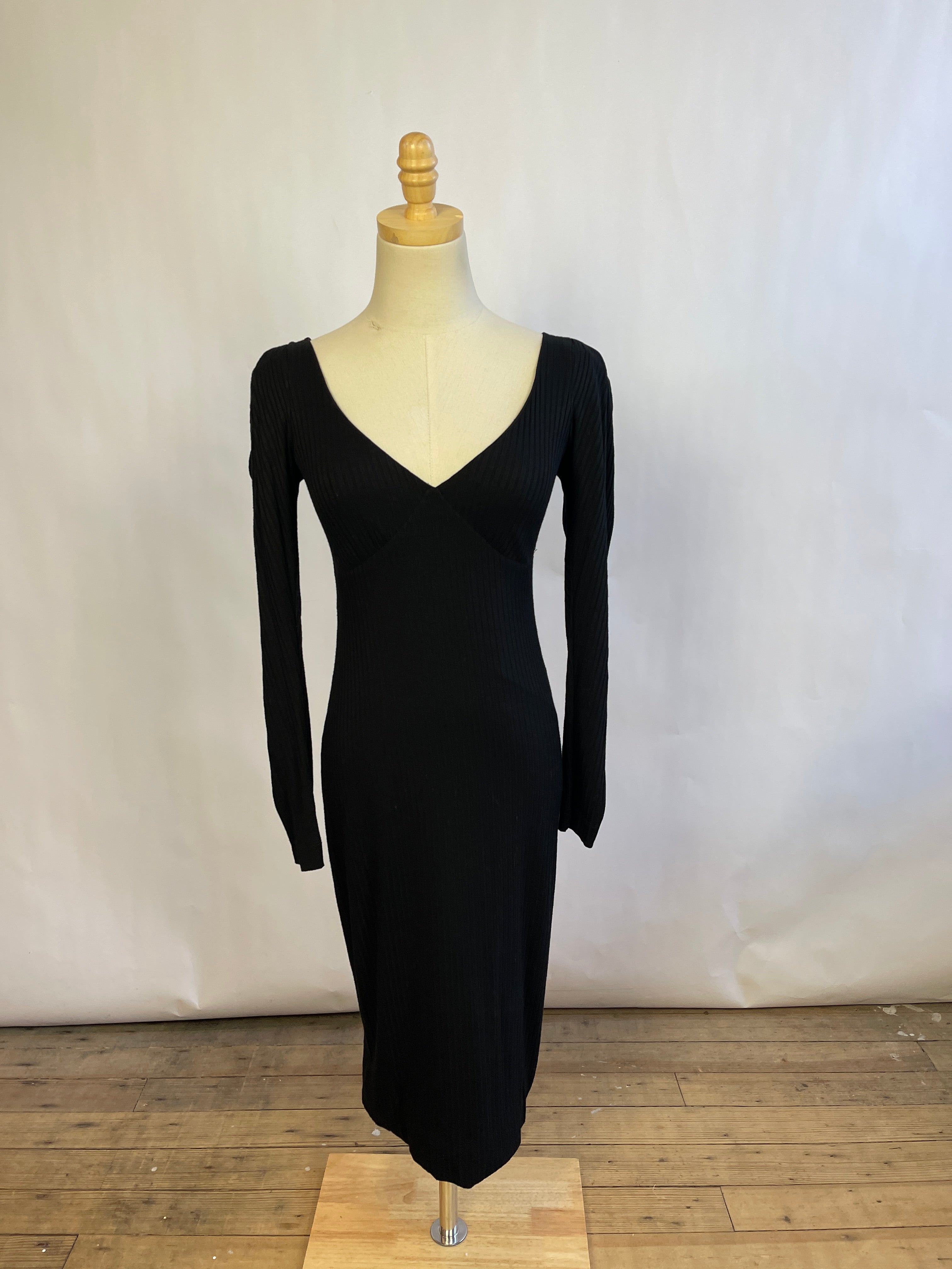 ALC Black Ribbed Dress (XS)