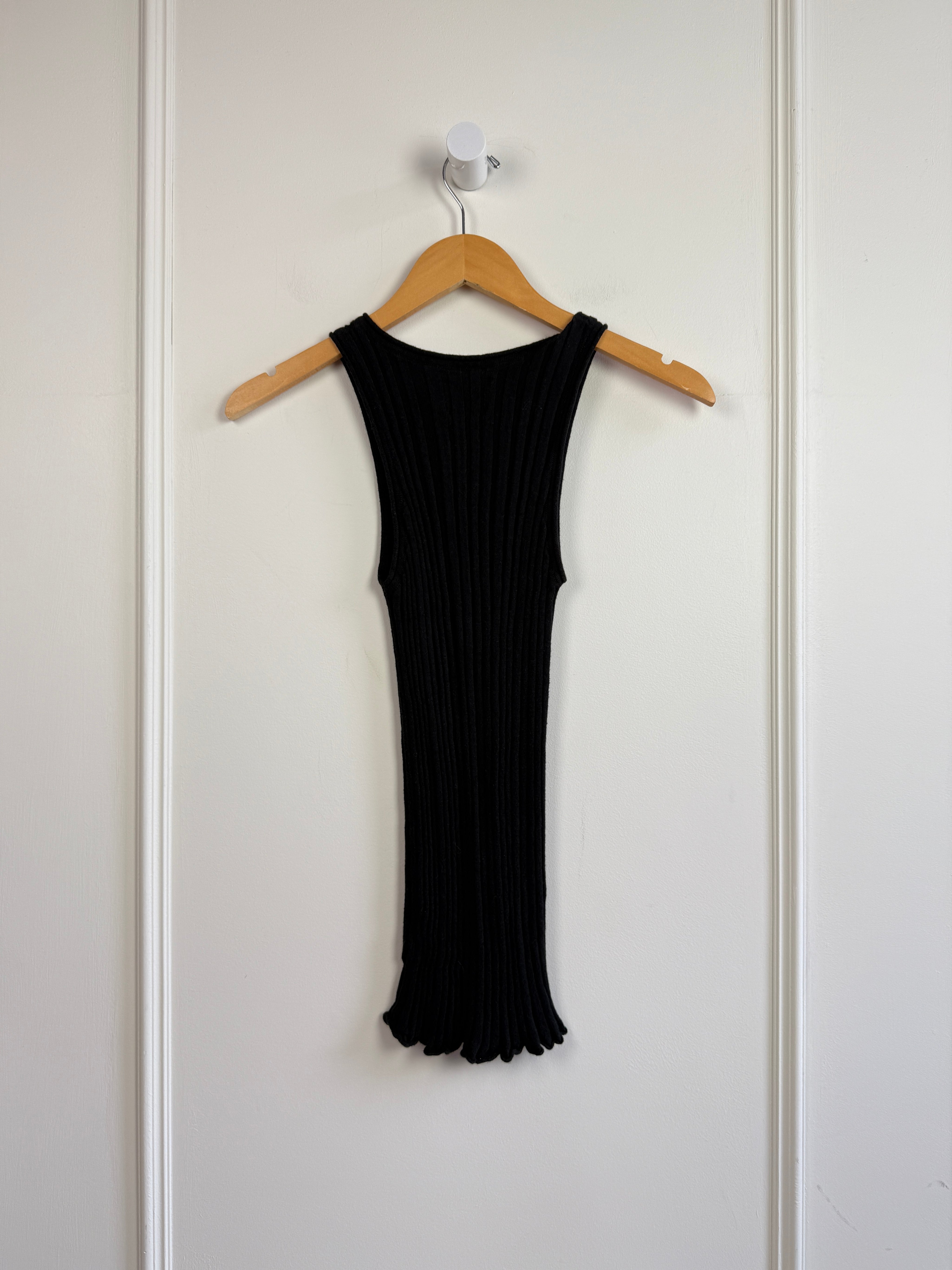 Ajaie Alaie Black Ribbed Tank (M)