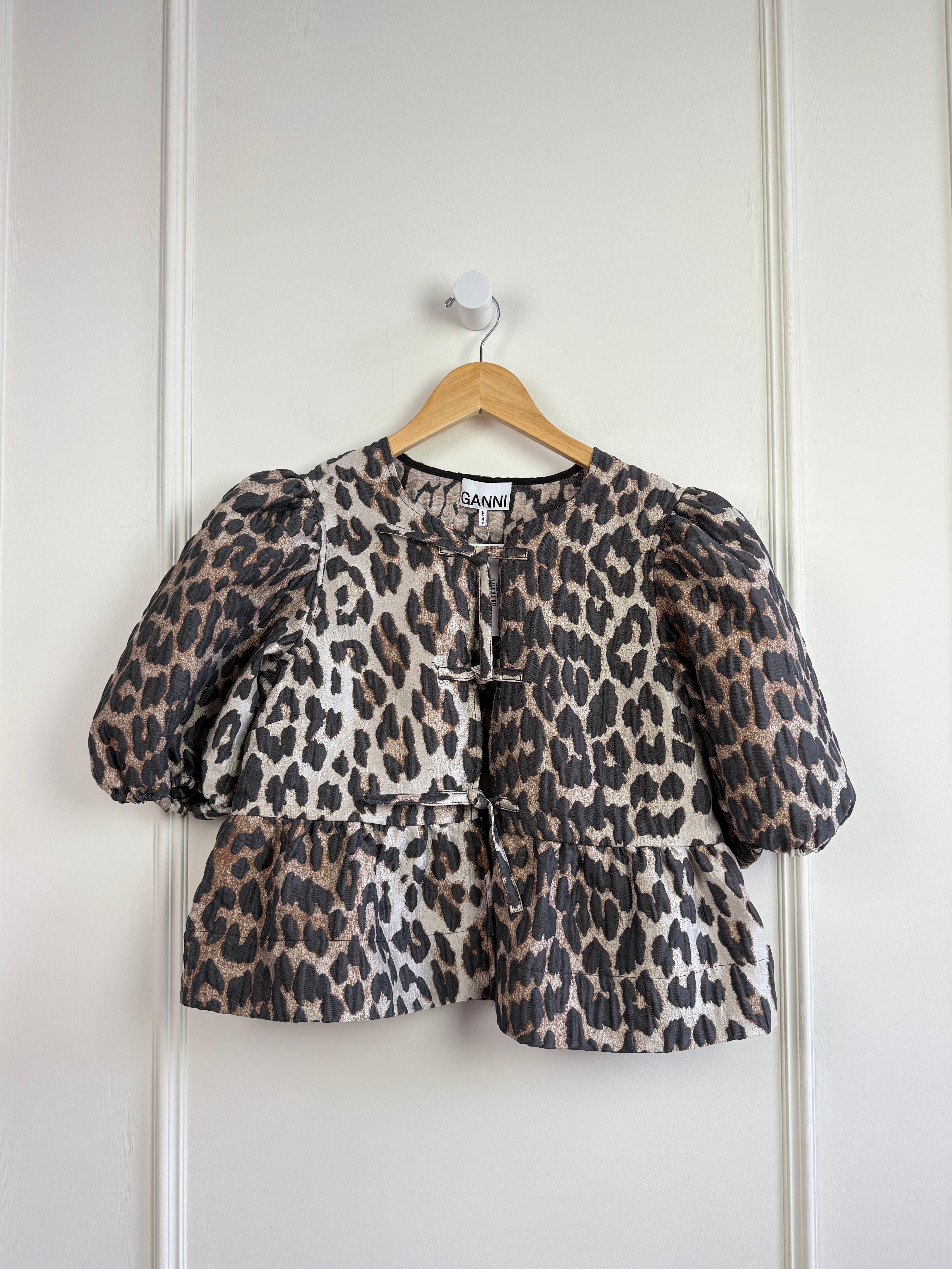 Ganni Leopard Top (S/36)