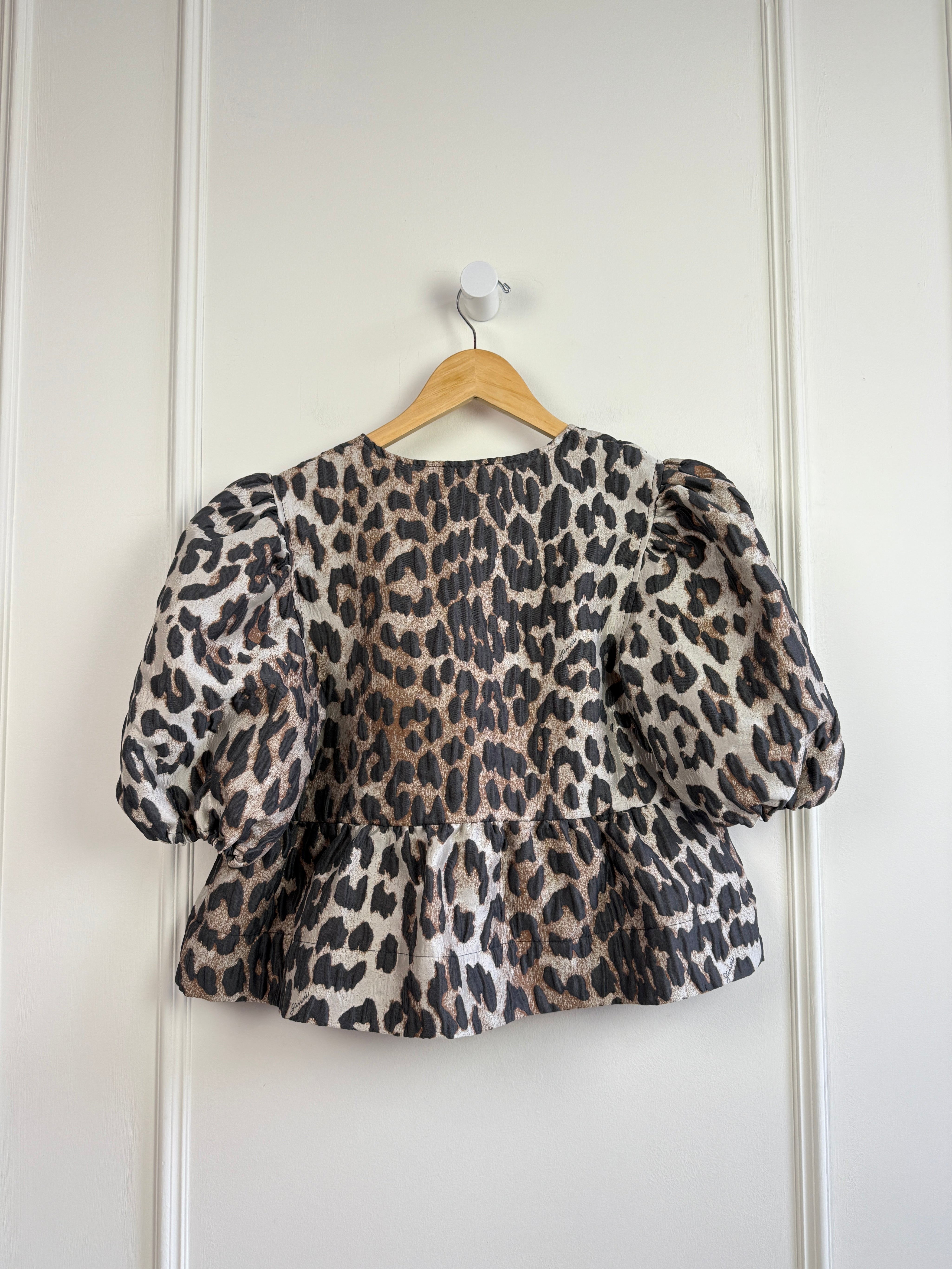 Ganni Leopard Top (S/36)