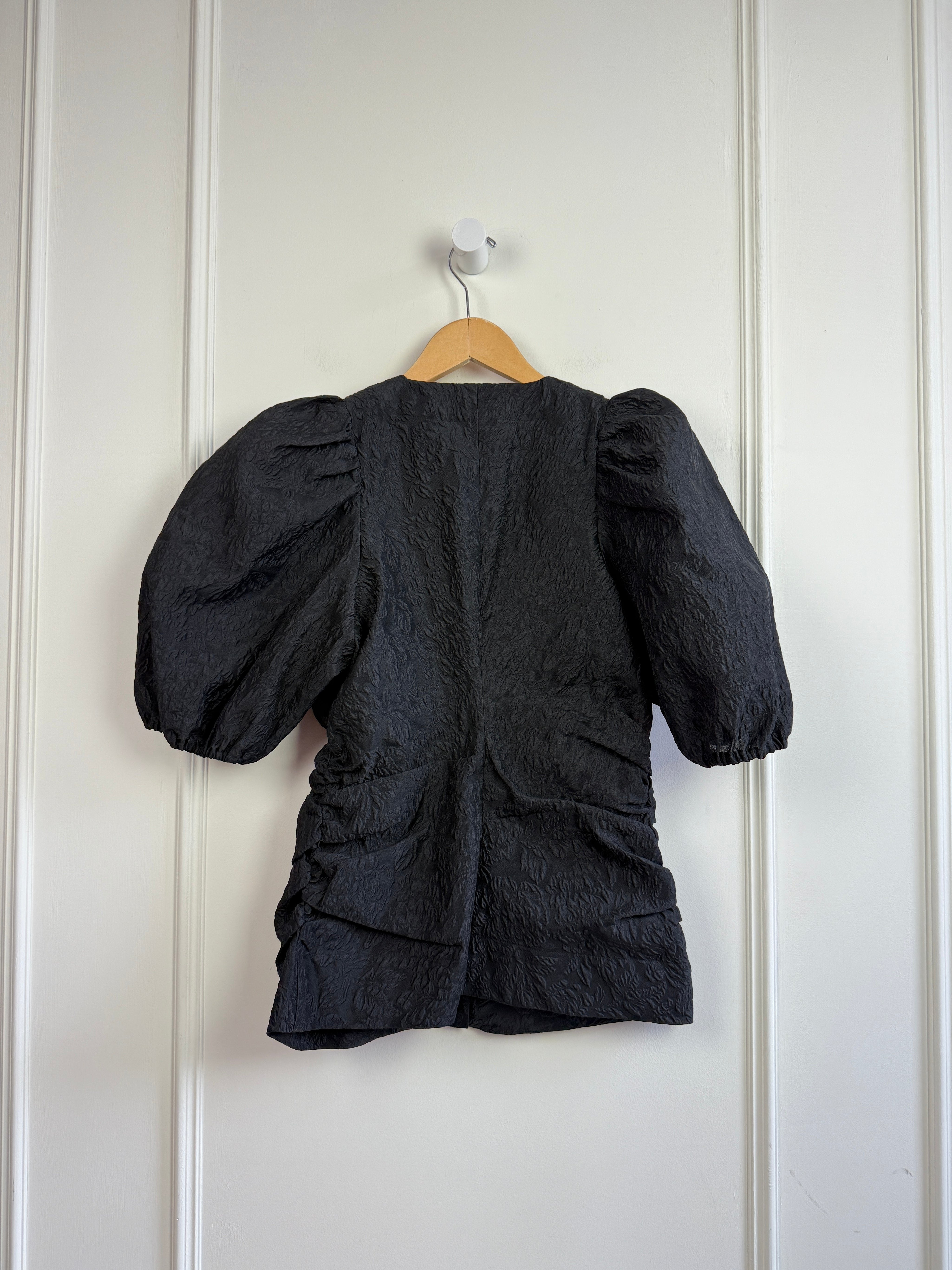 Ganni Black Structured Top (S/38)