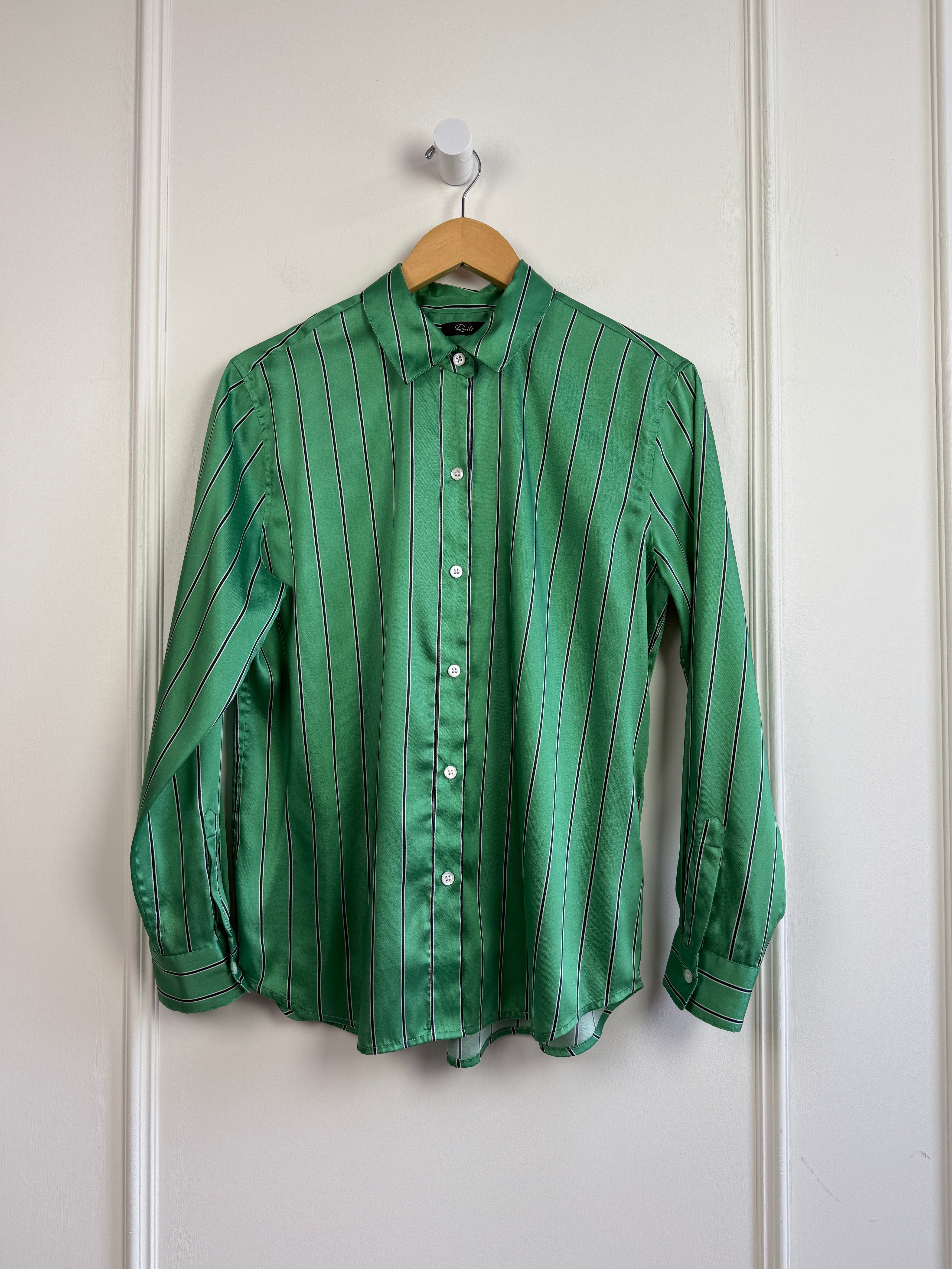 Rails Green Striped Button Up (S)