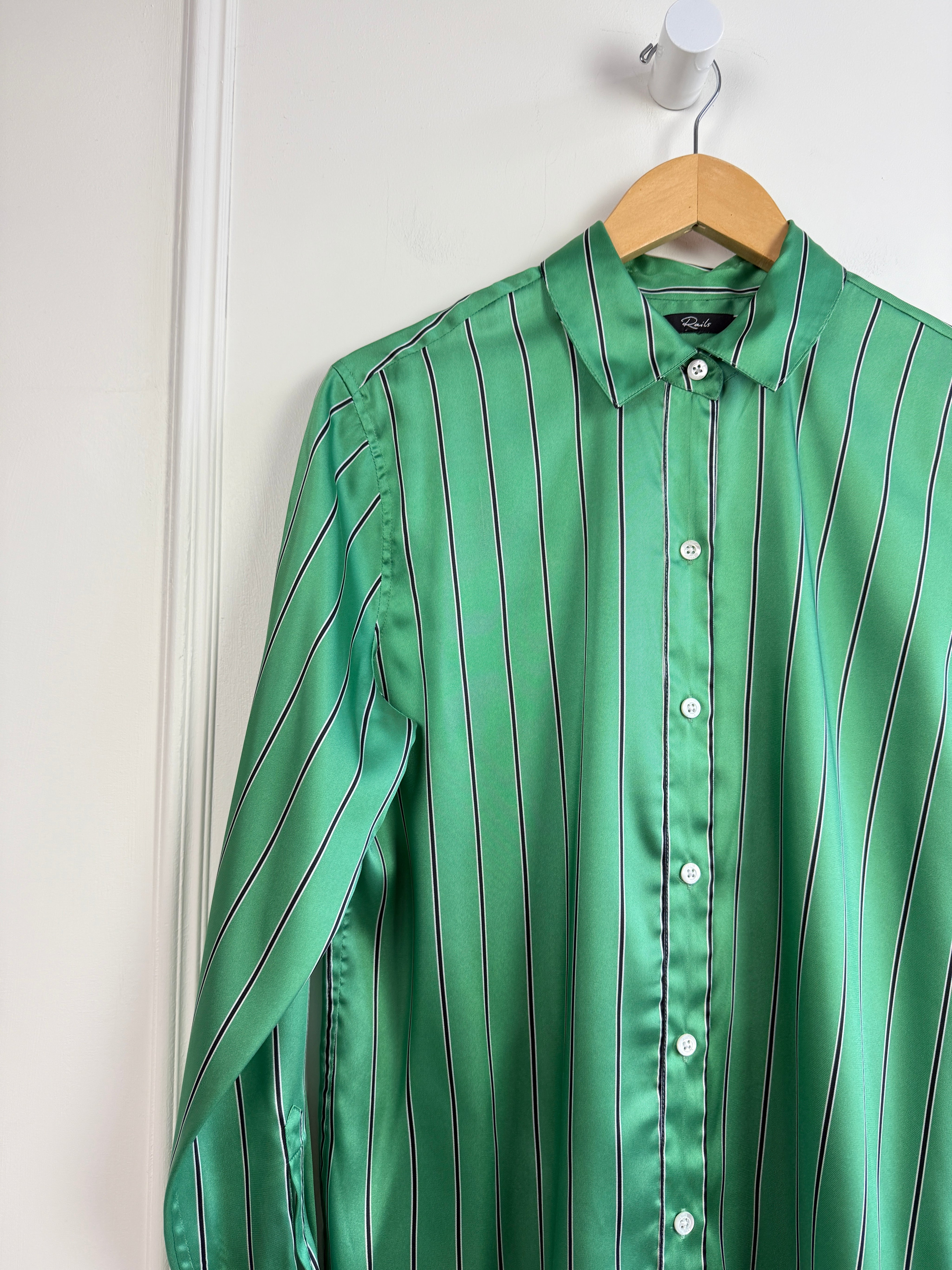 Rails Green Striped Button Up (S)