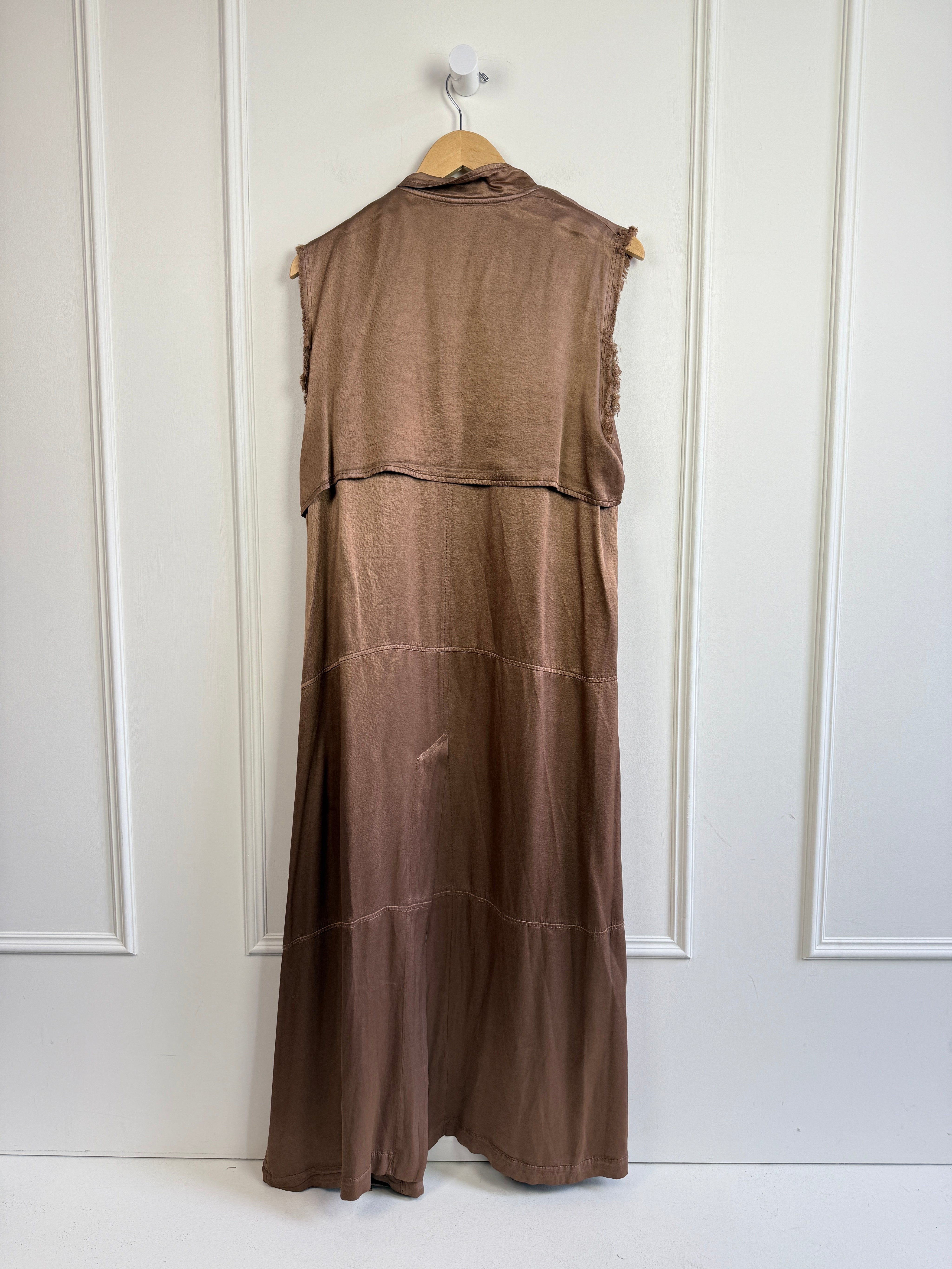 Raquel Allegra Brown Satin Vest (S/M)
