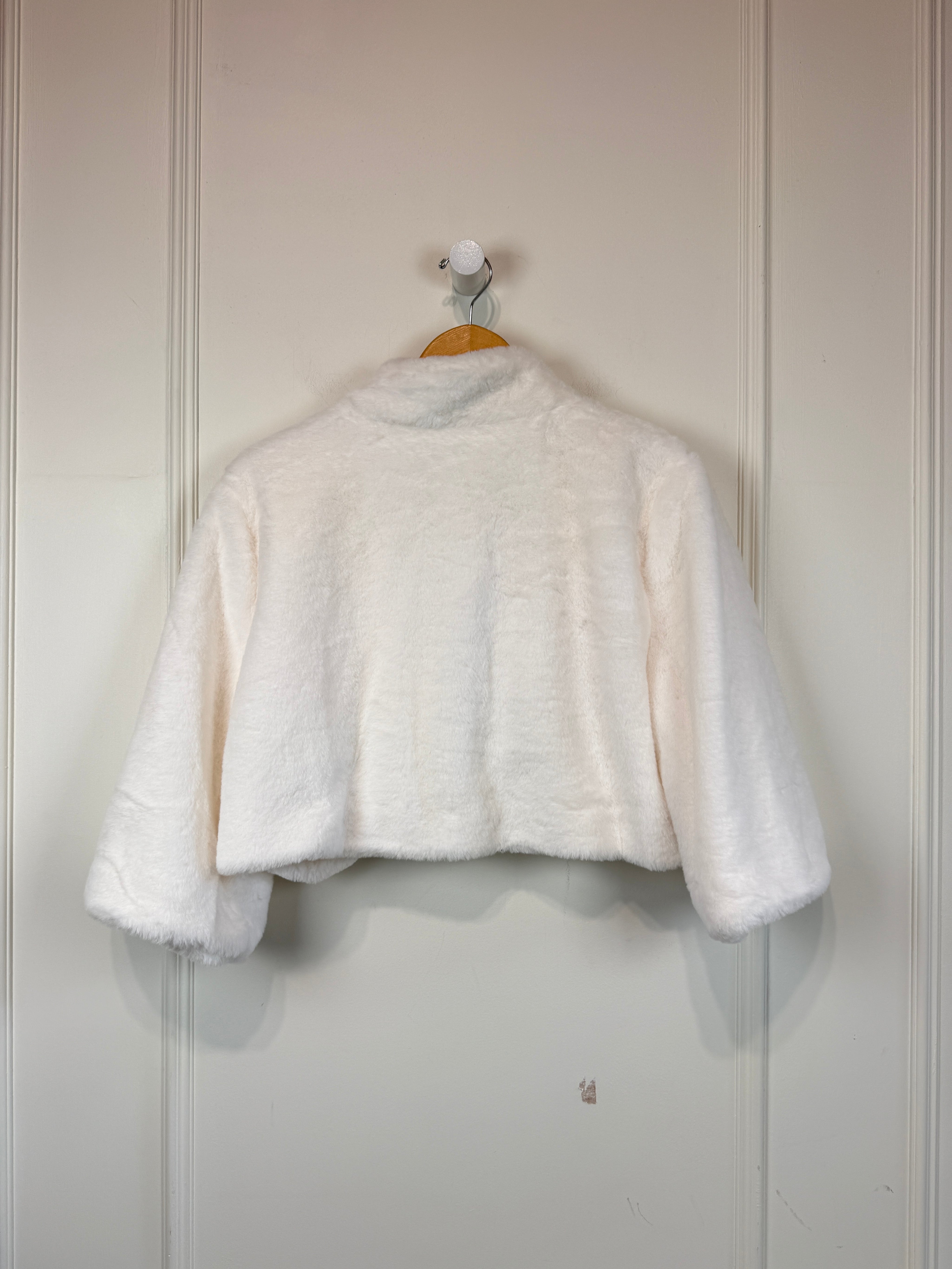 Laundry Faux Fur Crop Coat (XL)