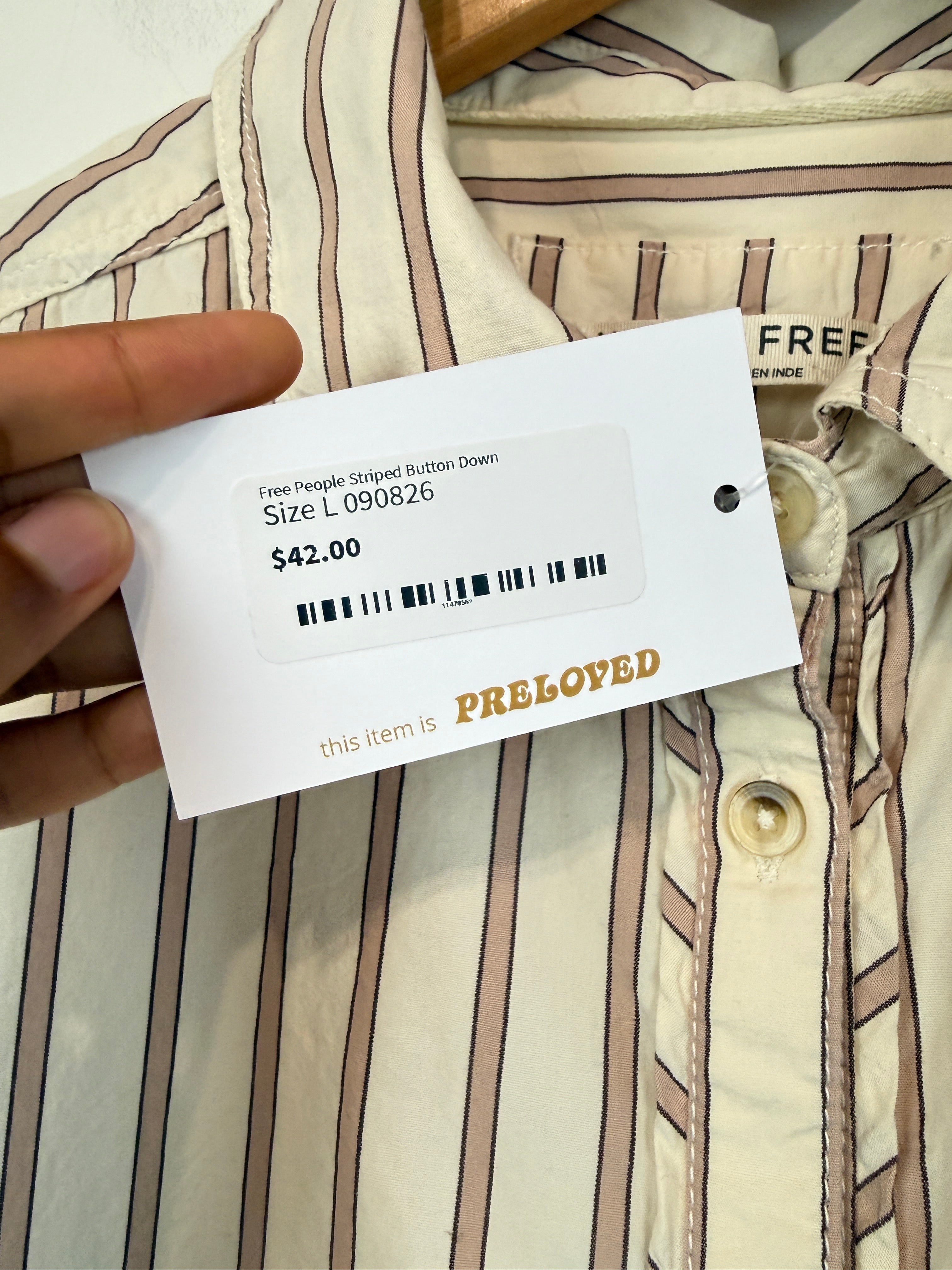Free People Striped Button Down (L)