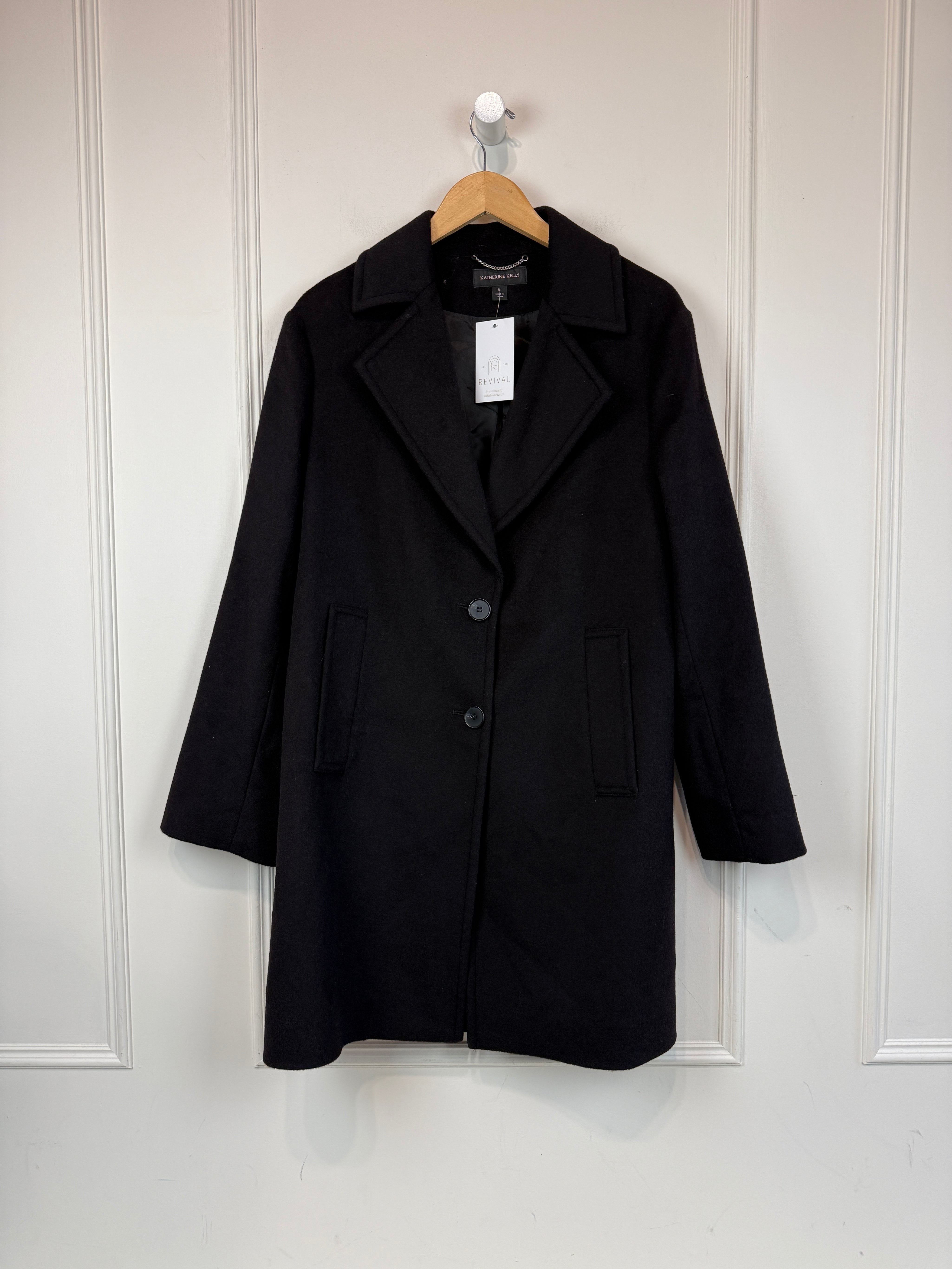 Katherine Kelly Black Wool Coat (M)