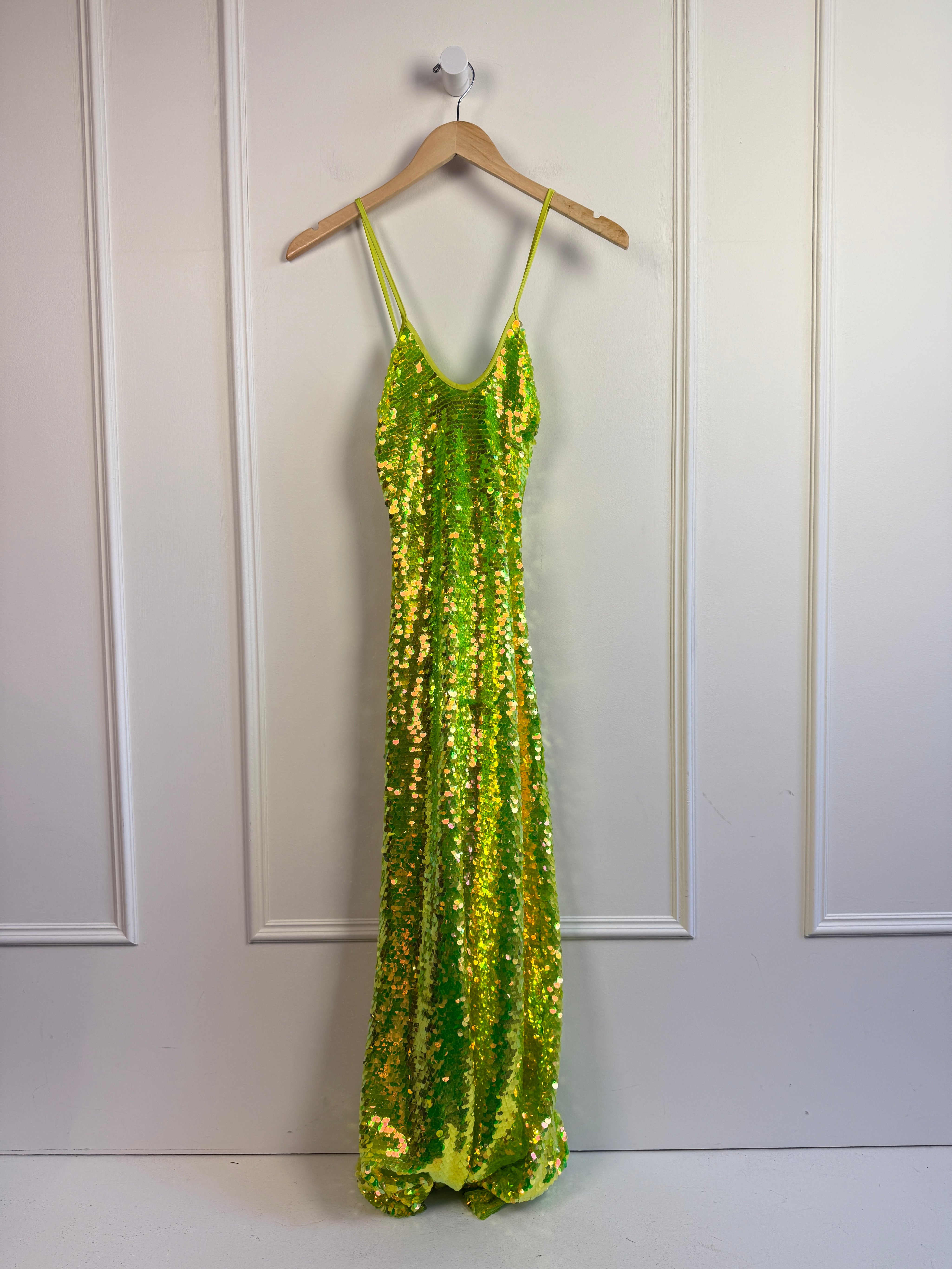 Cult Gaia Lily Yellow Sequin Dress (XS)