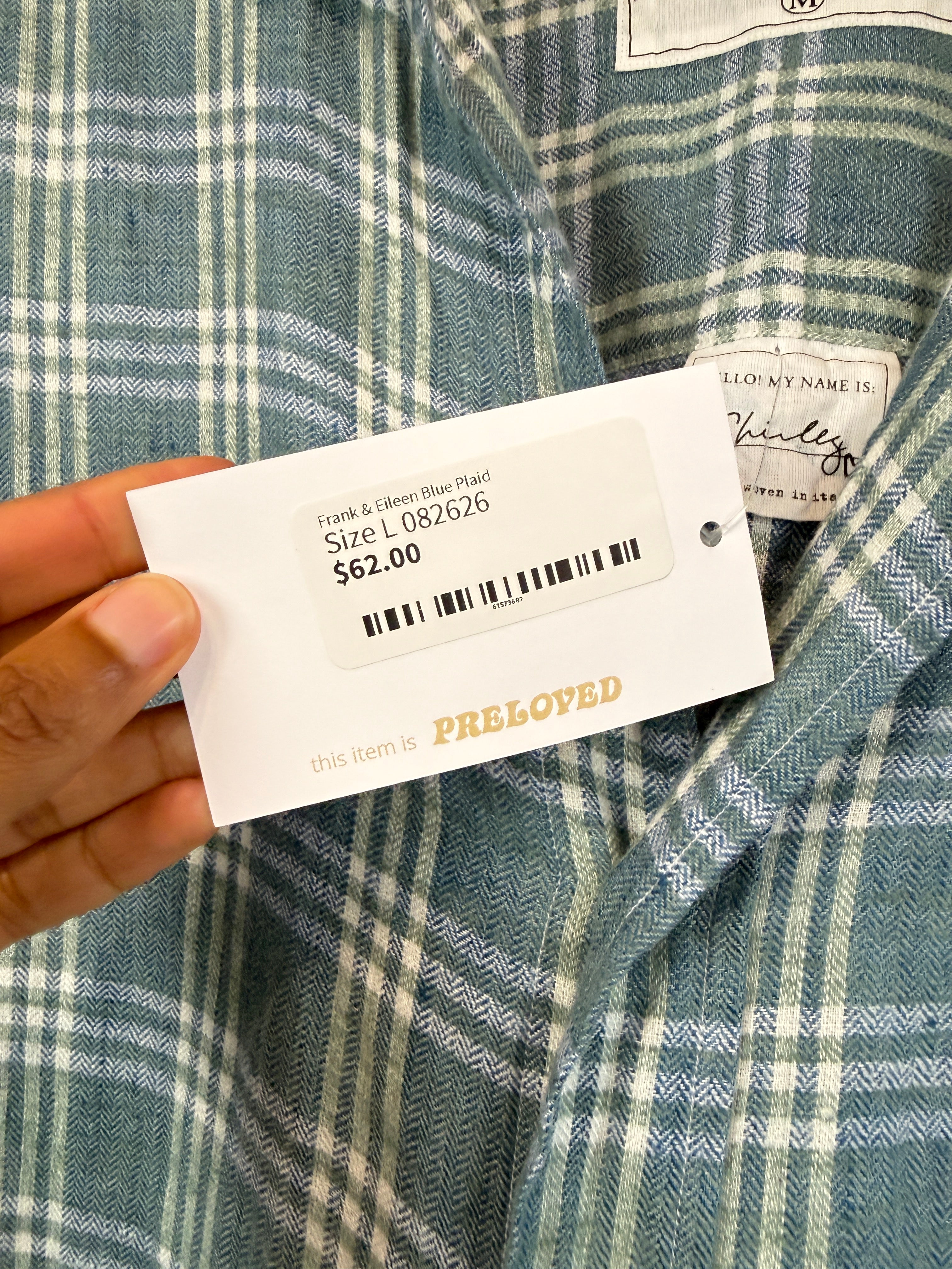 Frank & Eileen Blue Plaid "Shirley" Button Down (M)