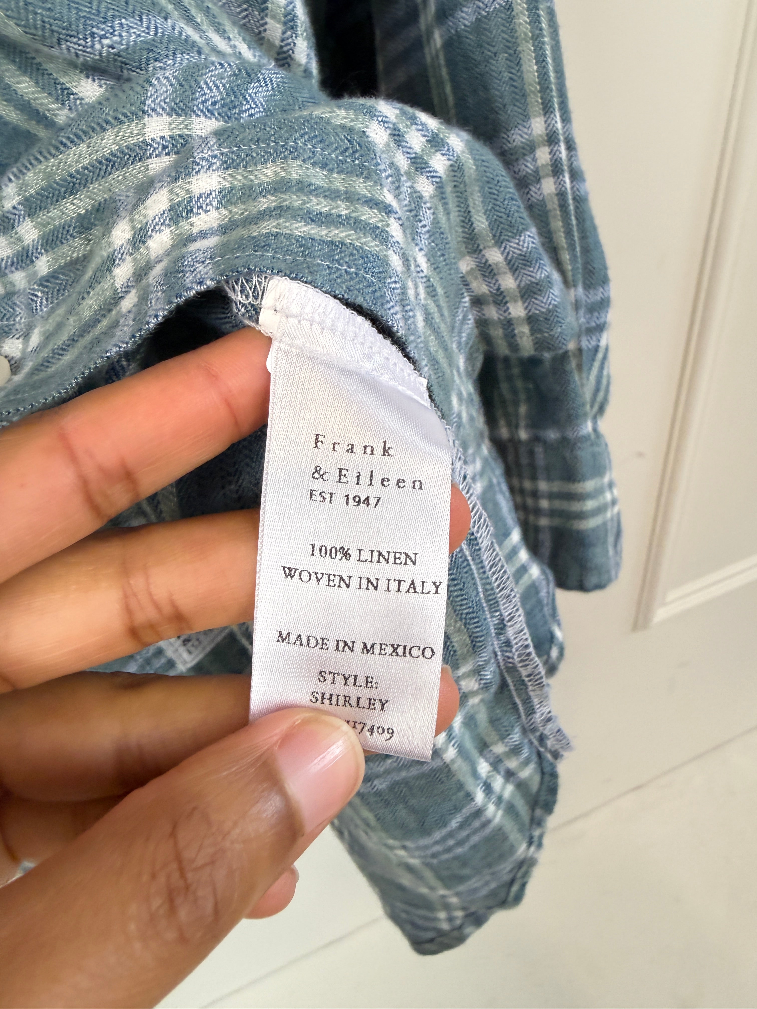 Frank & Eileen Blue Plaid "Shirley" Button Down (M)