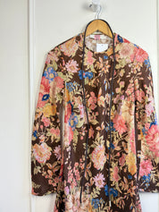 Zimmerman August Brown Linen Floral Dress (S)