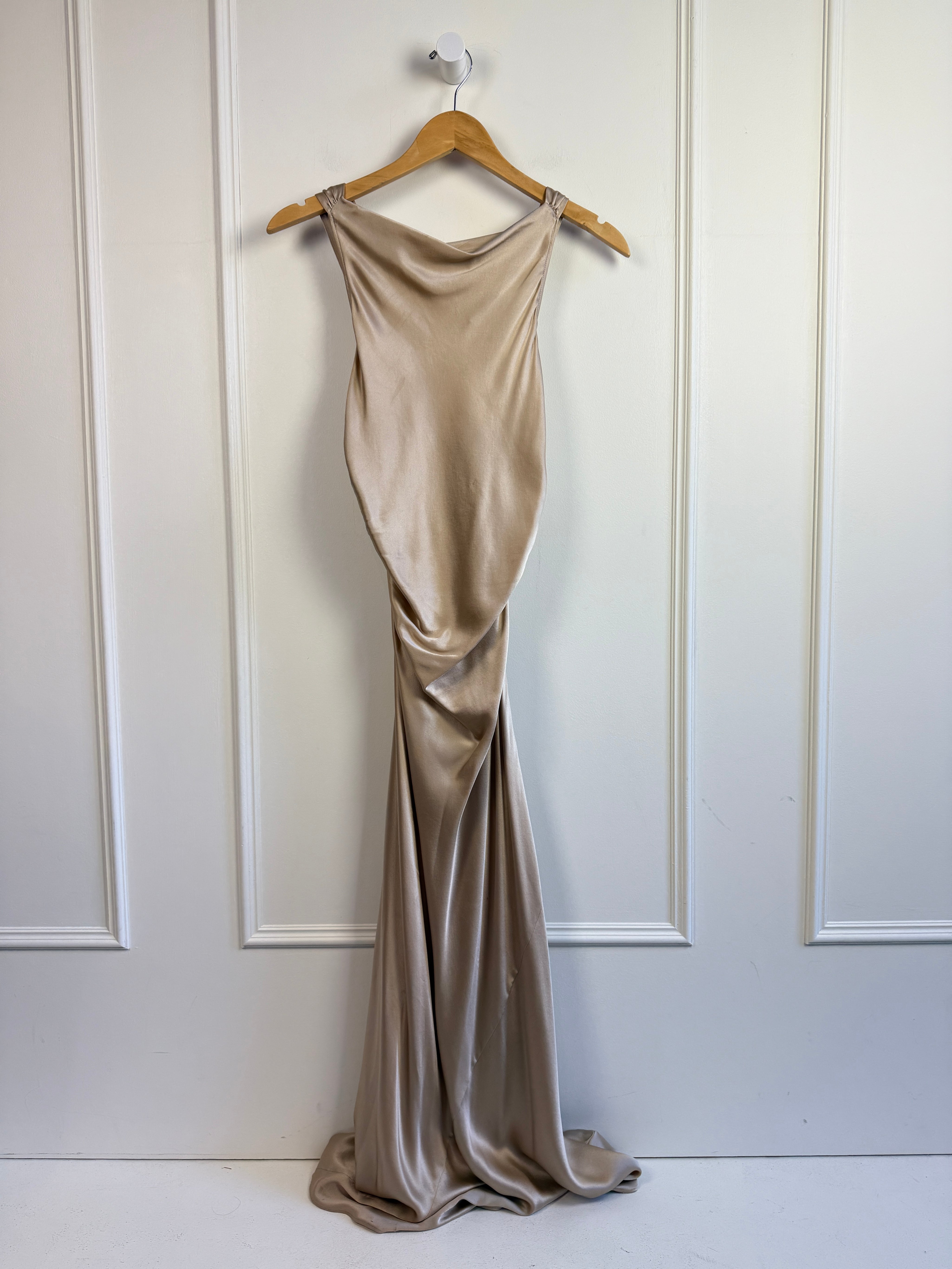 Reformation Silk Tan Dress (8/M) Reformation Silk Tan Dress (8/M)