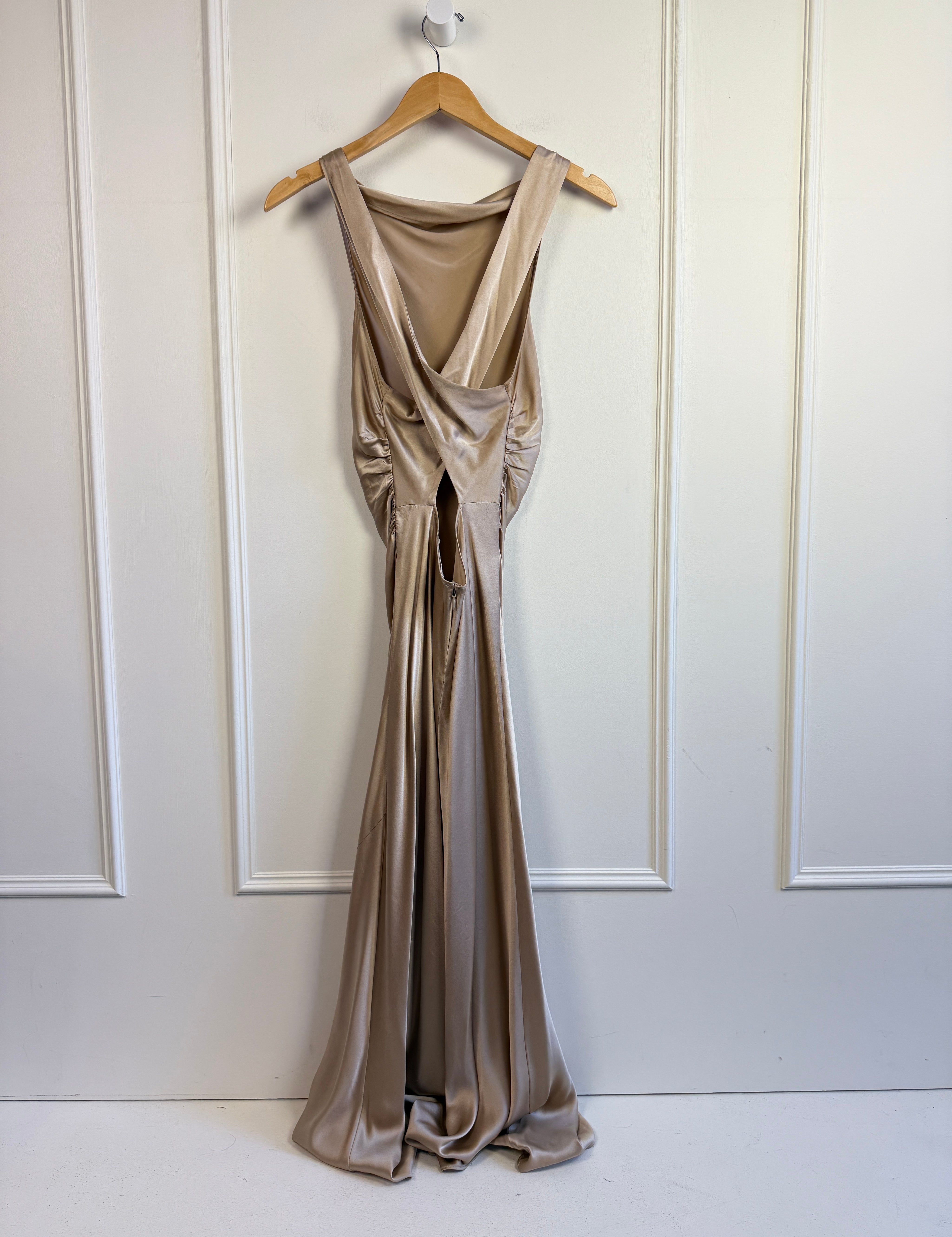 Reformation Silk Tan Dress (8/M) Reformation Silk Tan Dress (8/M)