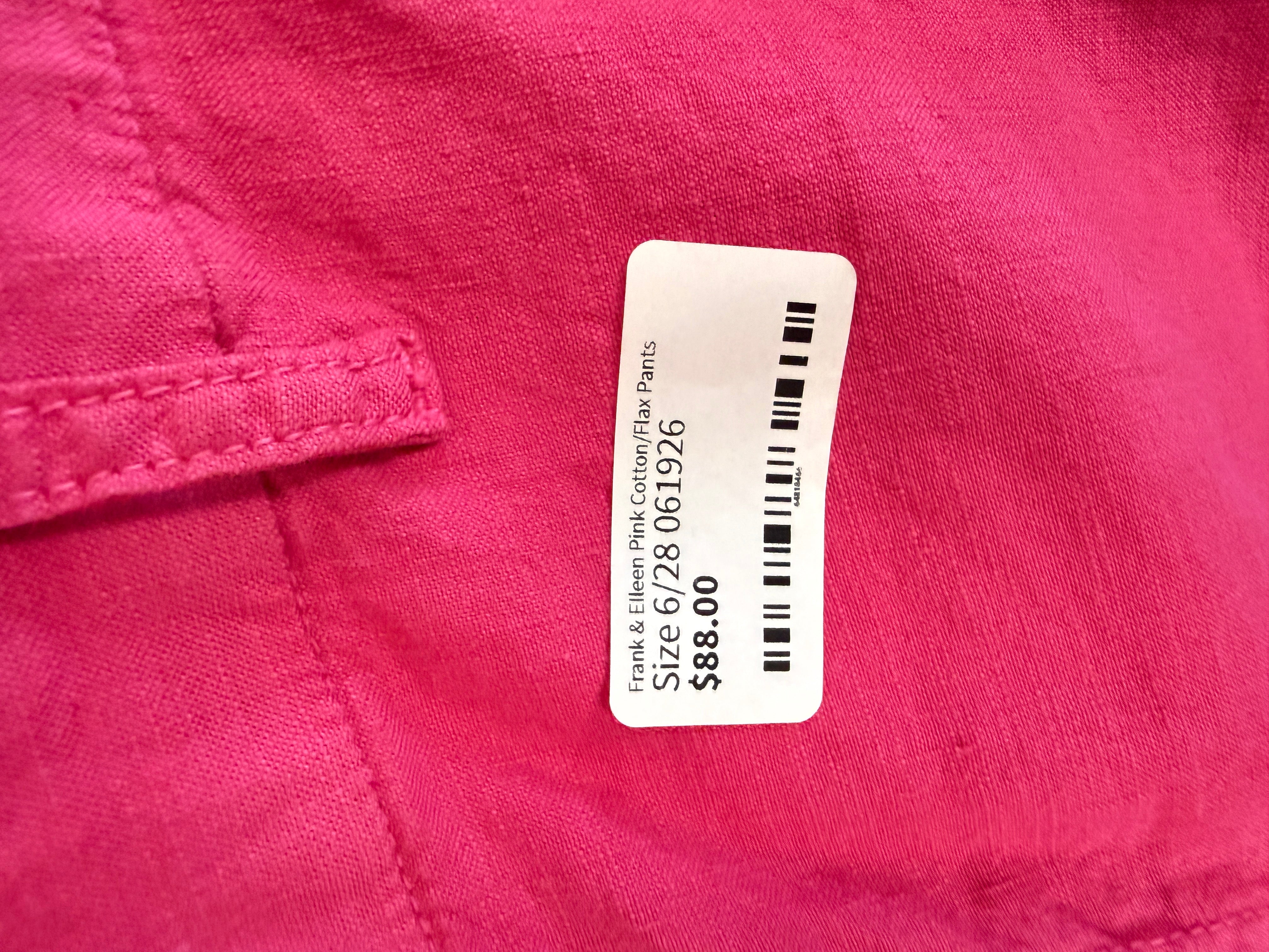Frank & Eileen Pink Cotton/Flax Pants (6/28)