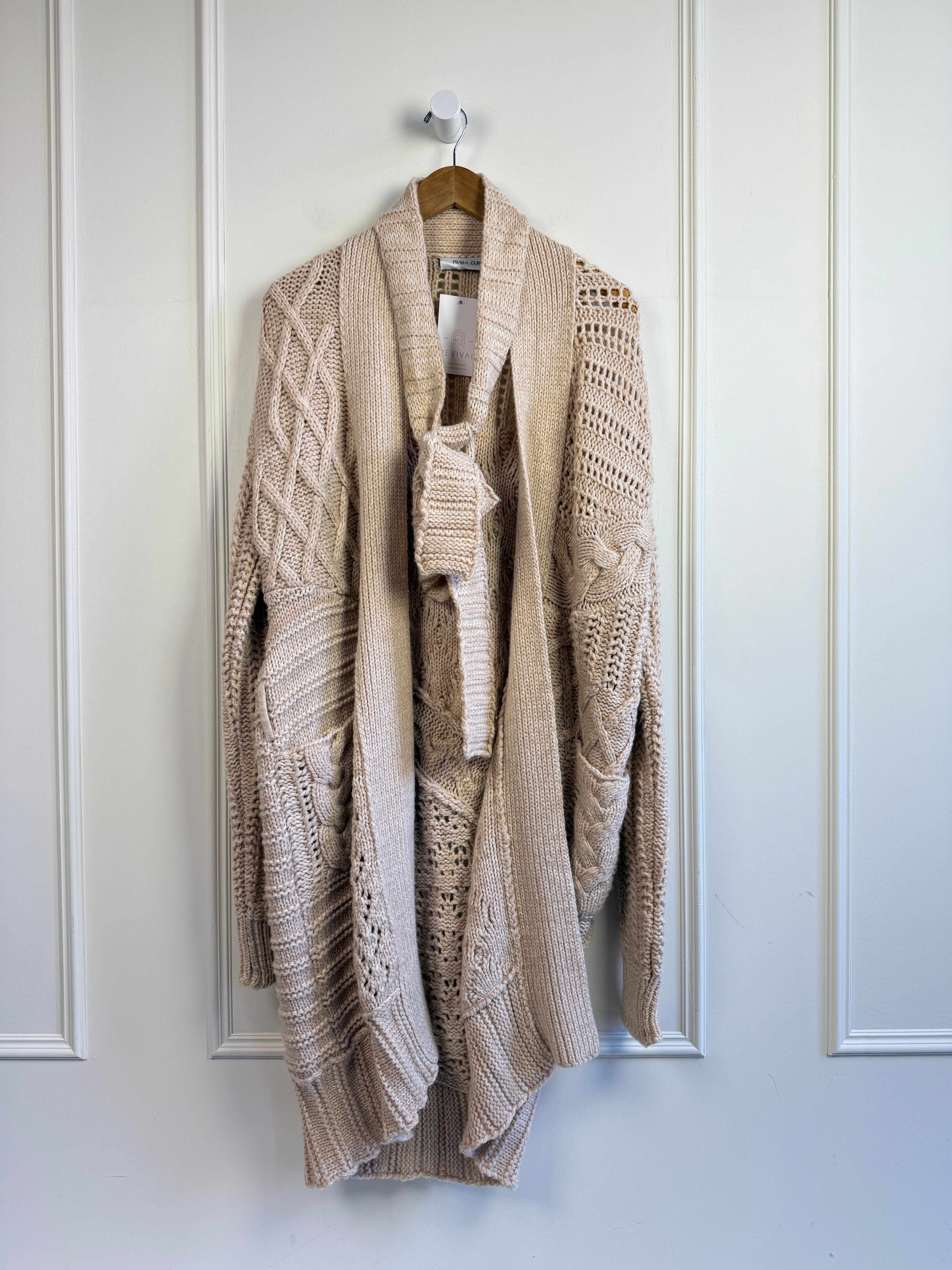 Prabal Gurung Cream Knit Cardigan (L)