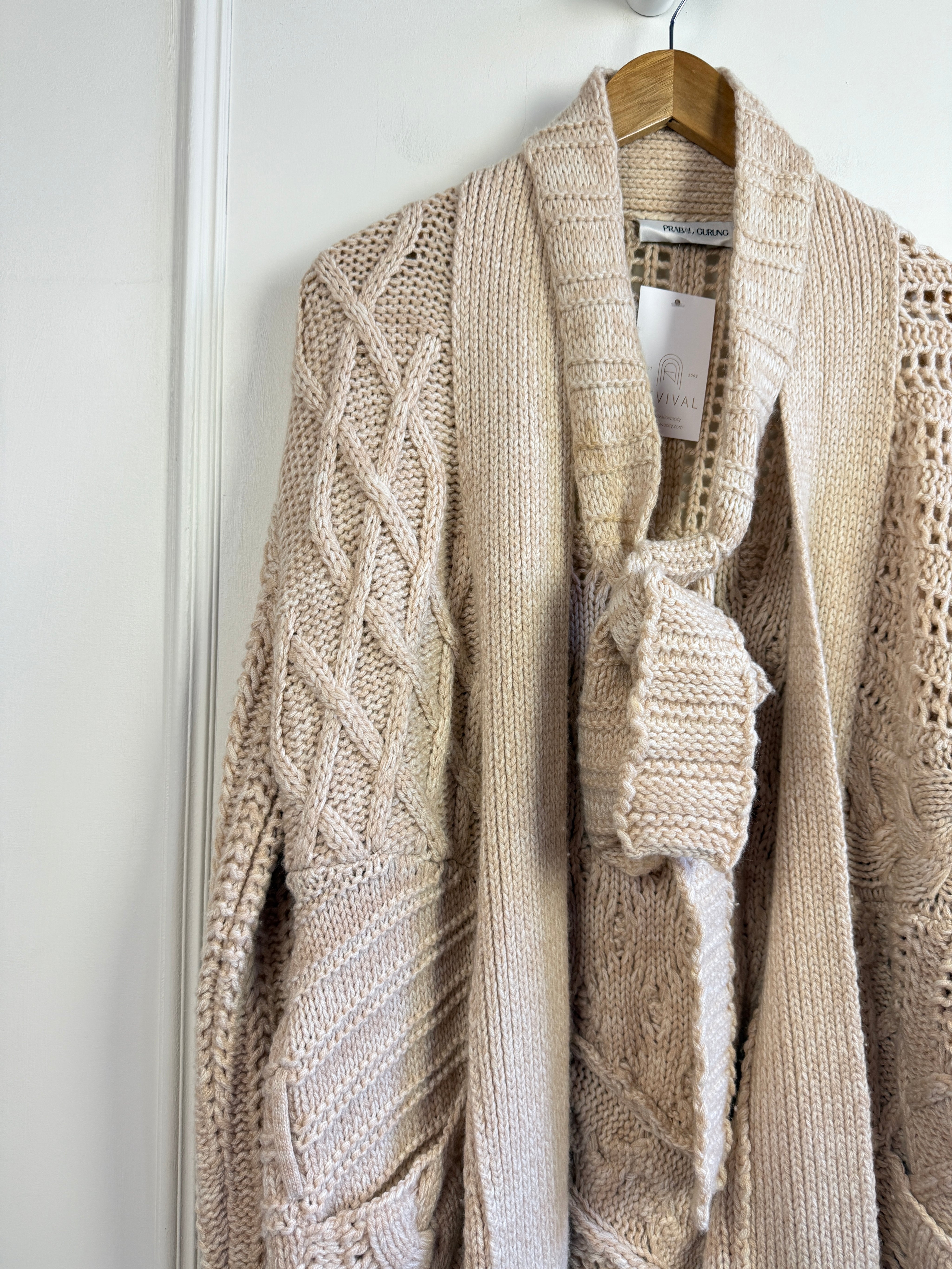 Prabal Gurung Cream Knit Cardigan (L)