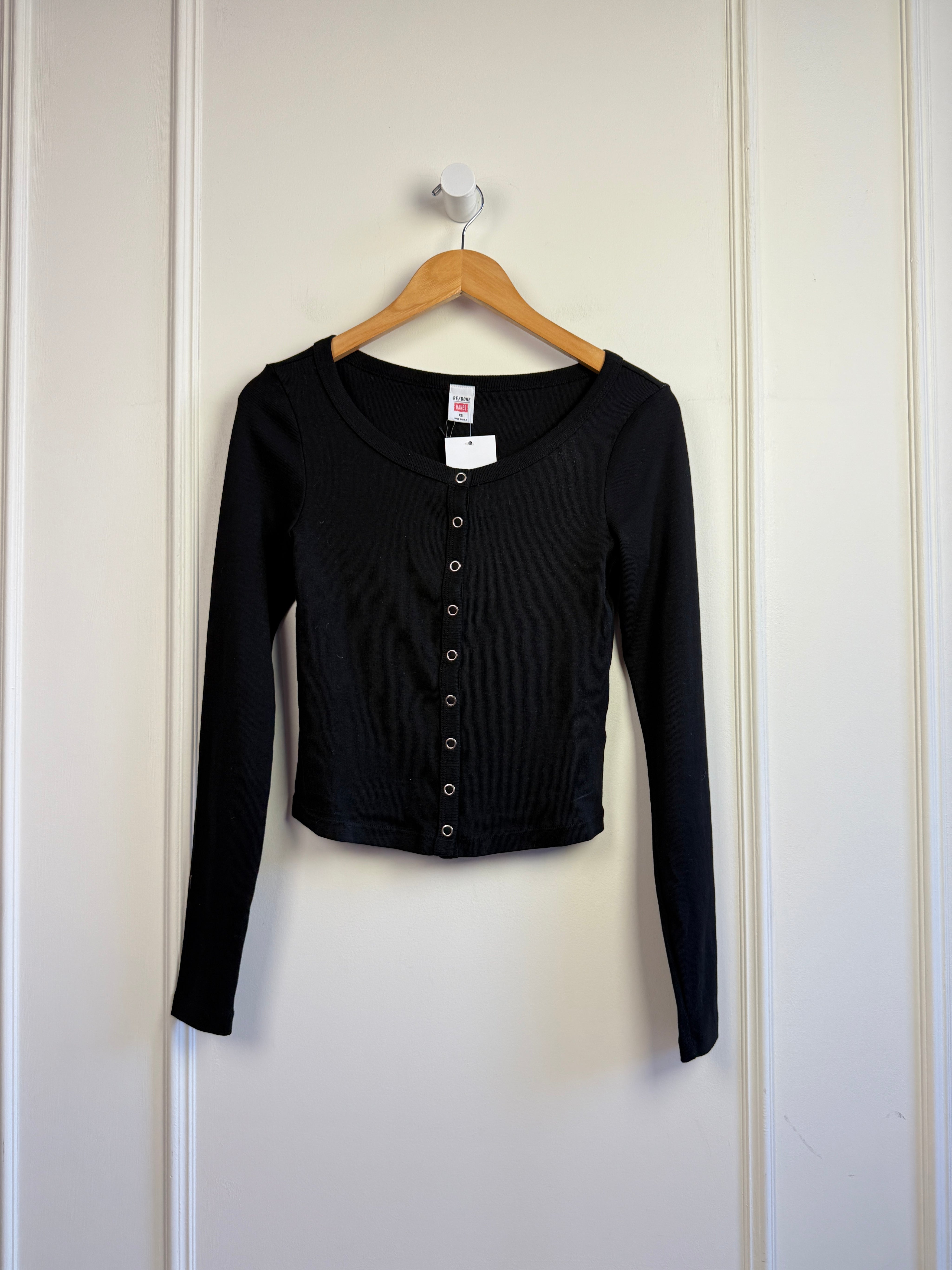 Re/Done by Hanes Scoop Neck Cardigan (XS)