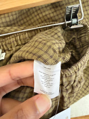 Deiji Studios Tan Plaid Linen Pants (M)