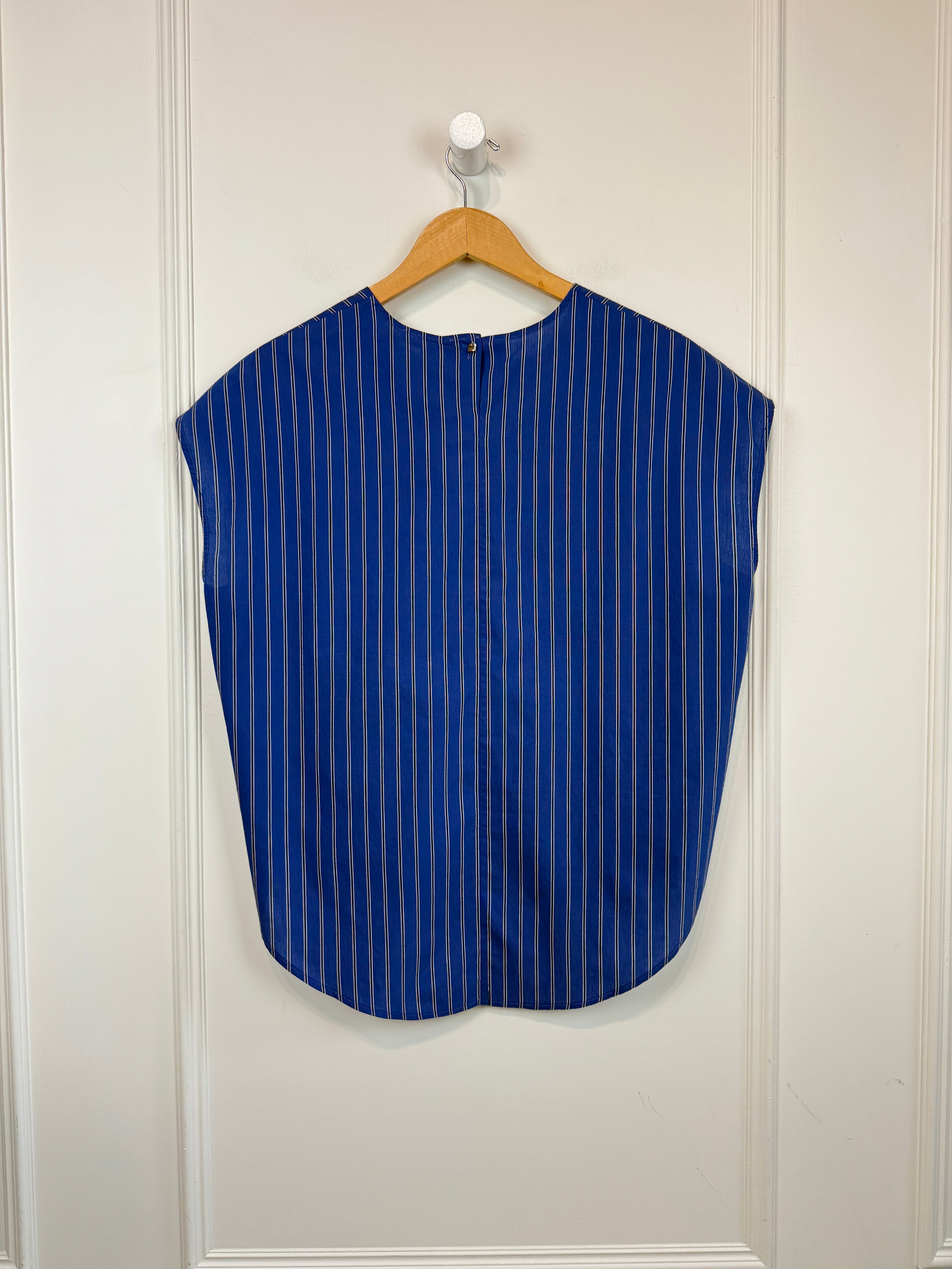 MM Lafleur Blue Striped Cotton Top (S)