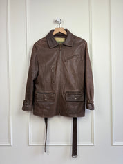 Vintage Guess Lined Leather Bomber (L)