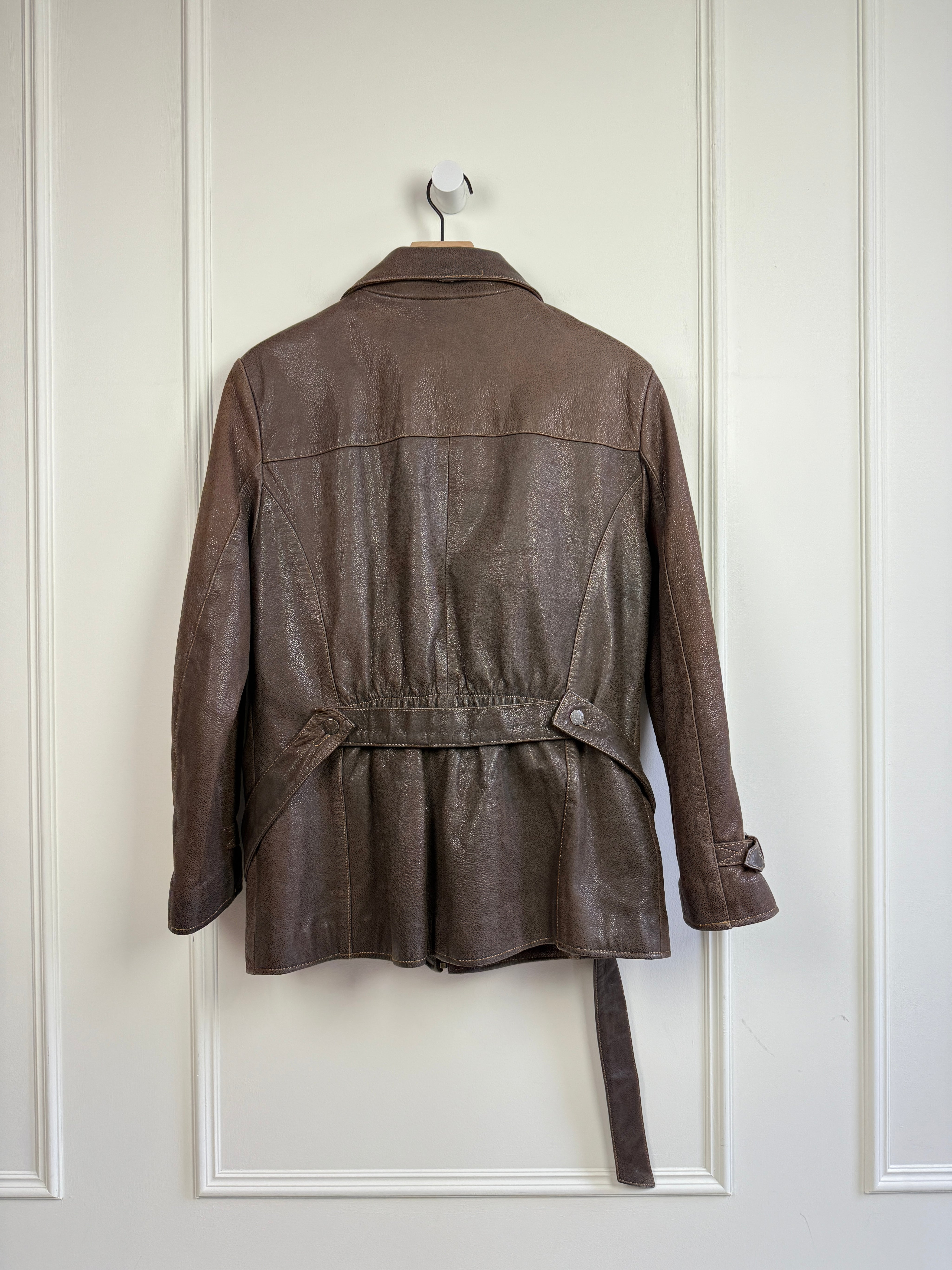 Vintage Guess Lined Leather Bomber (L)