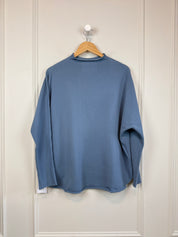 Frank & Eileen Blue Effie Roll Neck Sweatshirt (S)