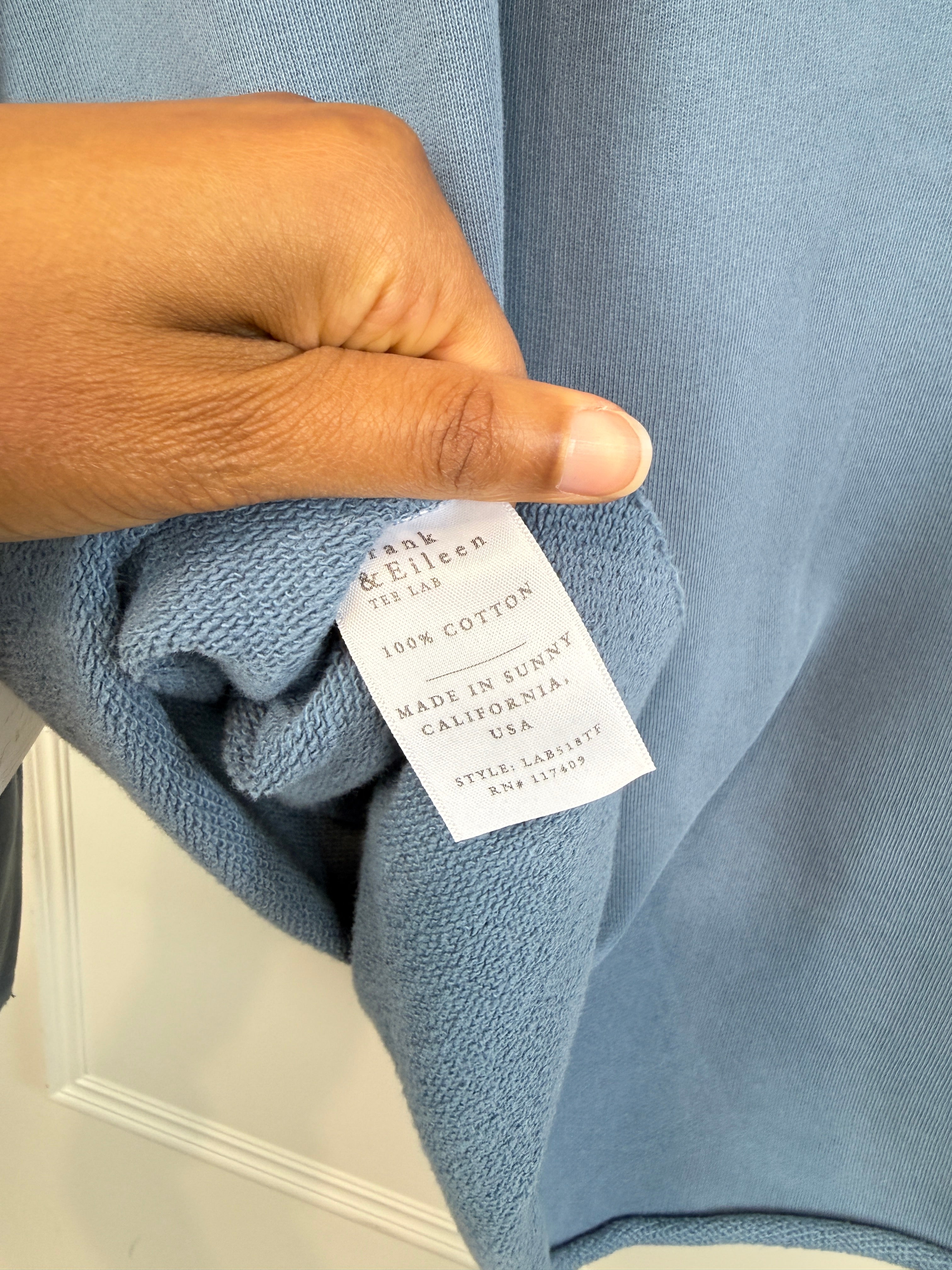 Frank & Eileen Blue Effie Roll Neck Sweatshirt (S)