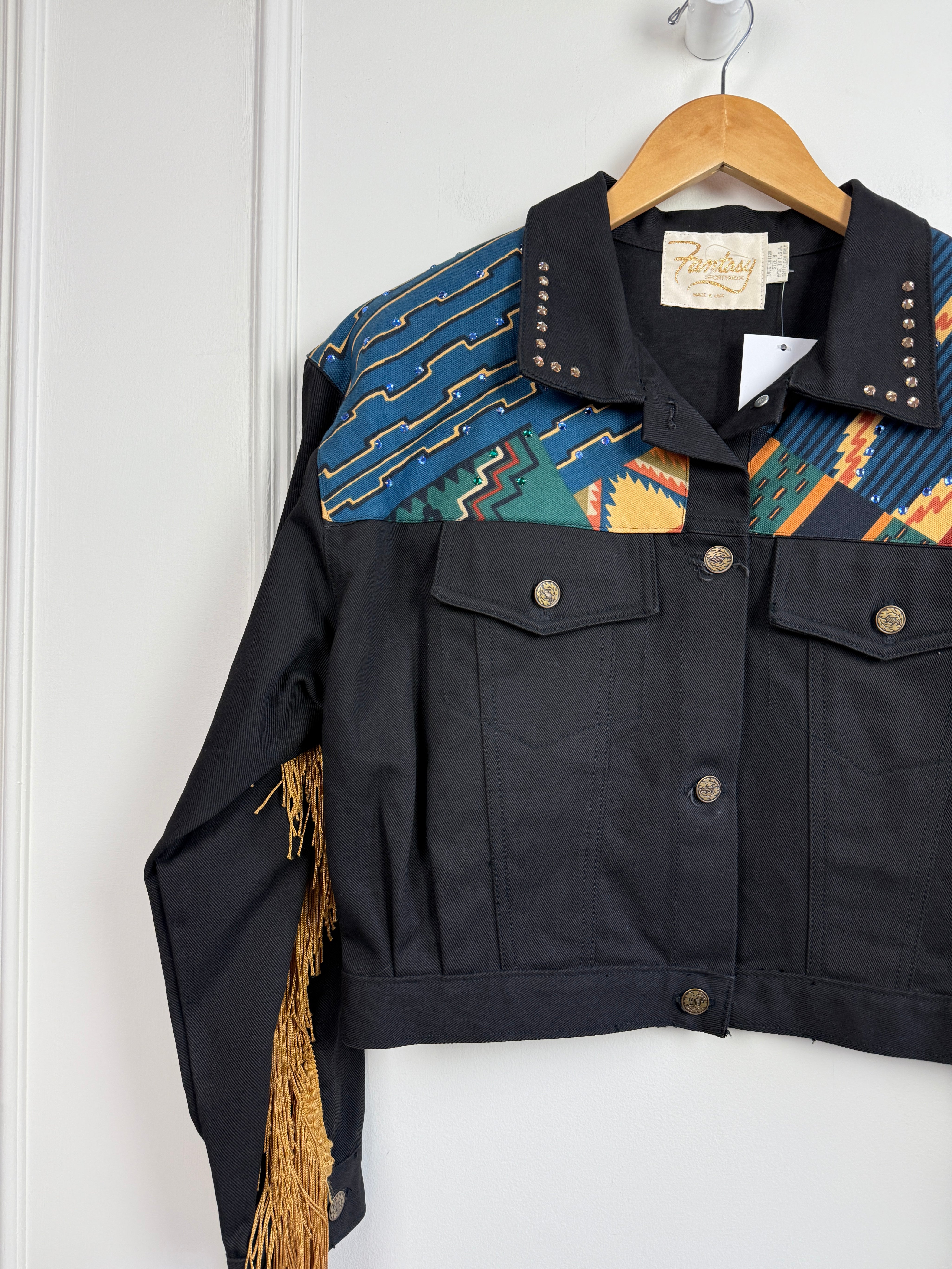 Vintage Pattern Cropped Coat (M)