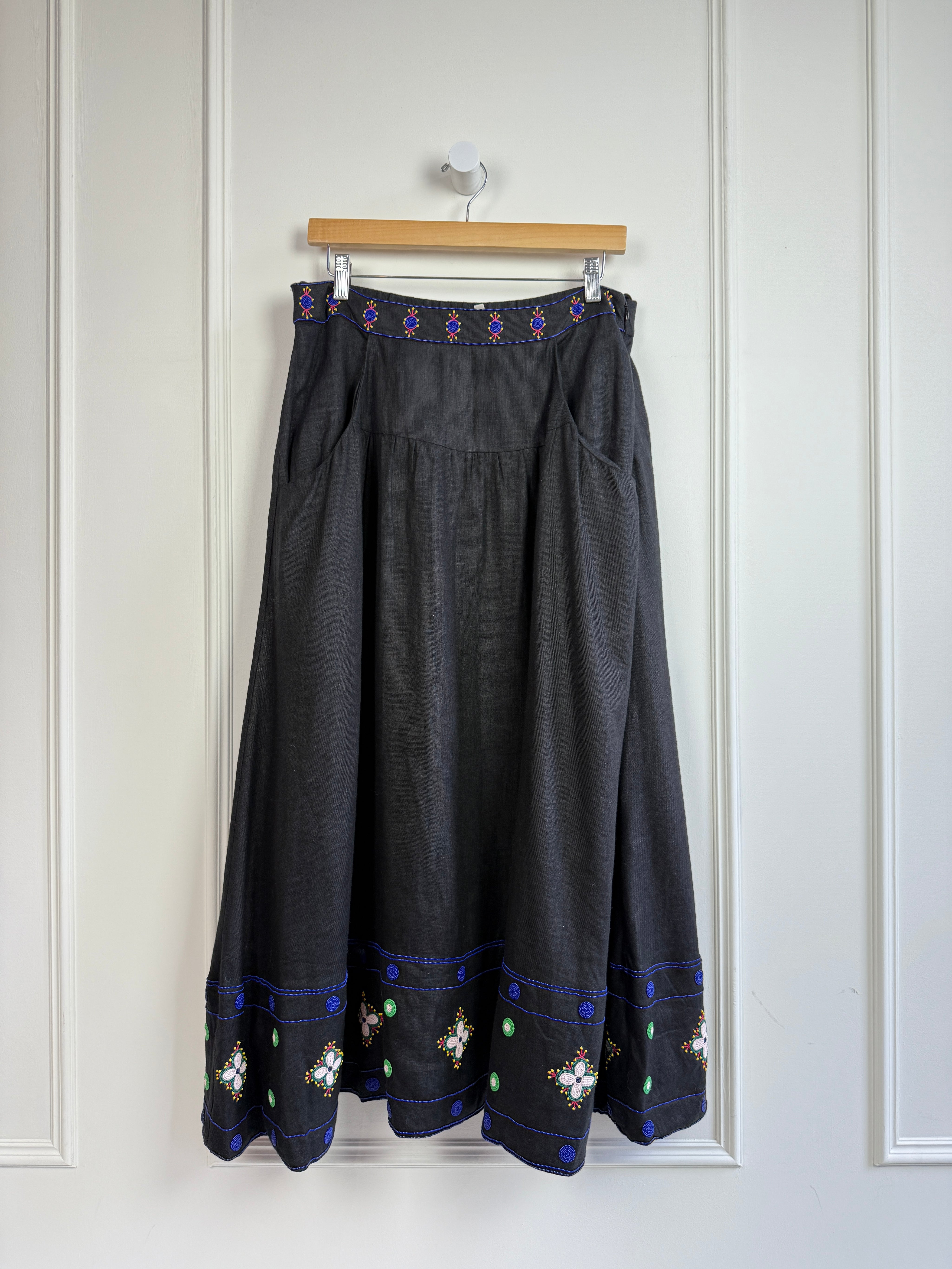 Saloni Black Beaded Skirt (8/M)
