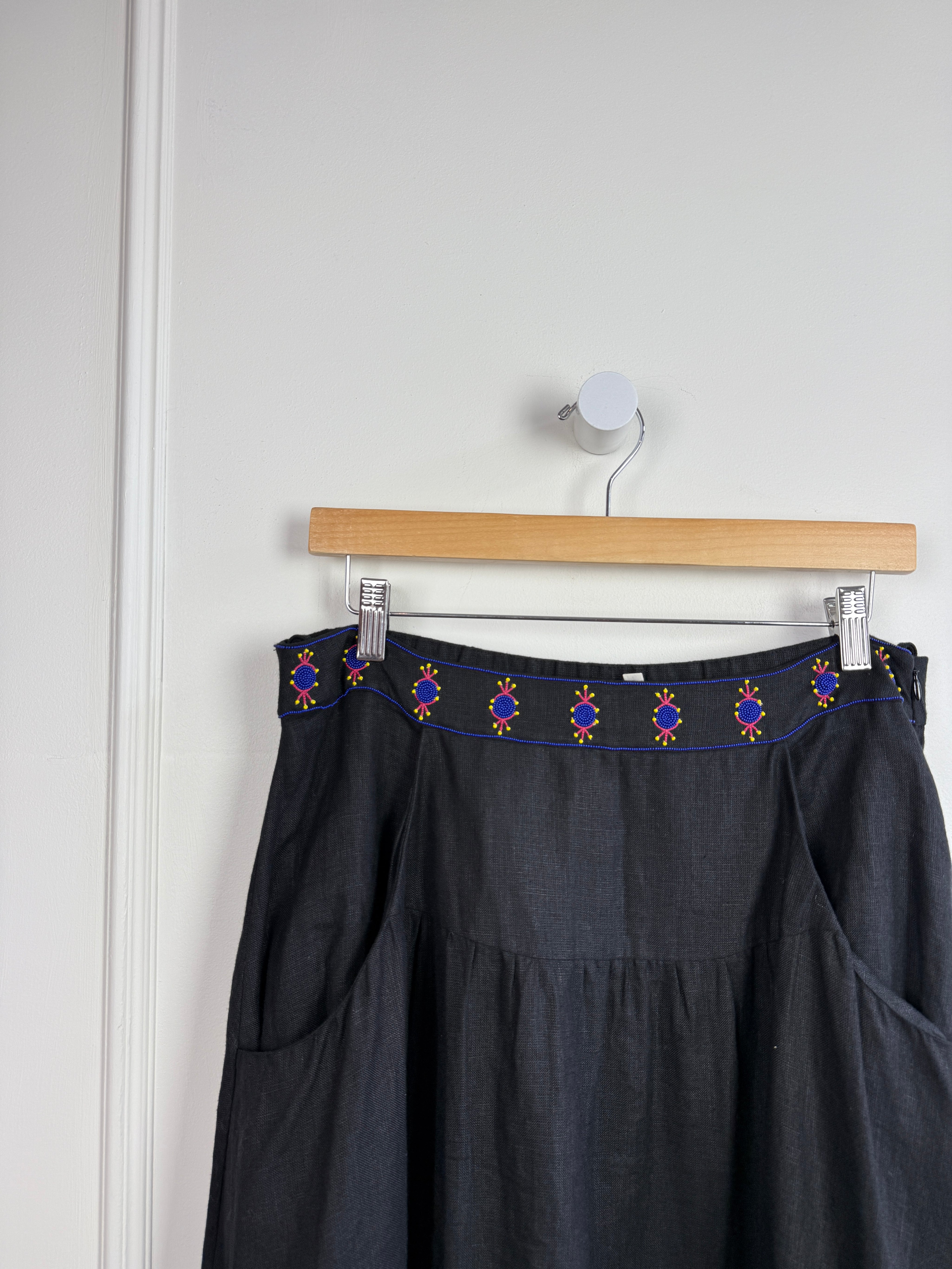 Saloni Black Beaded Skirt (8/M)