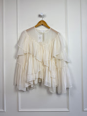 Robert Rodriguez Silk Ruffle Top (M)