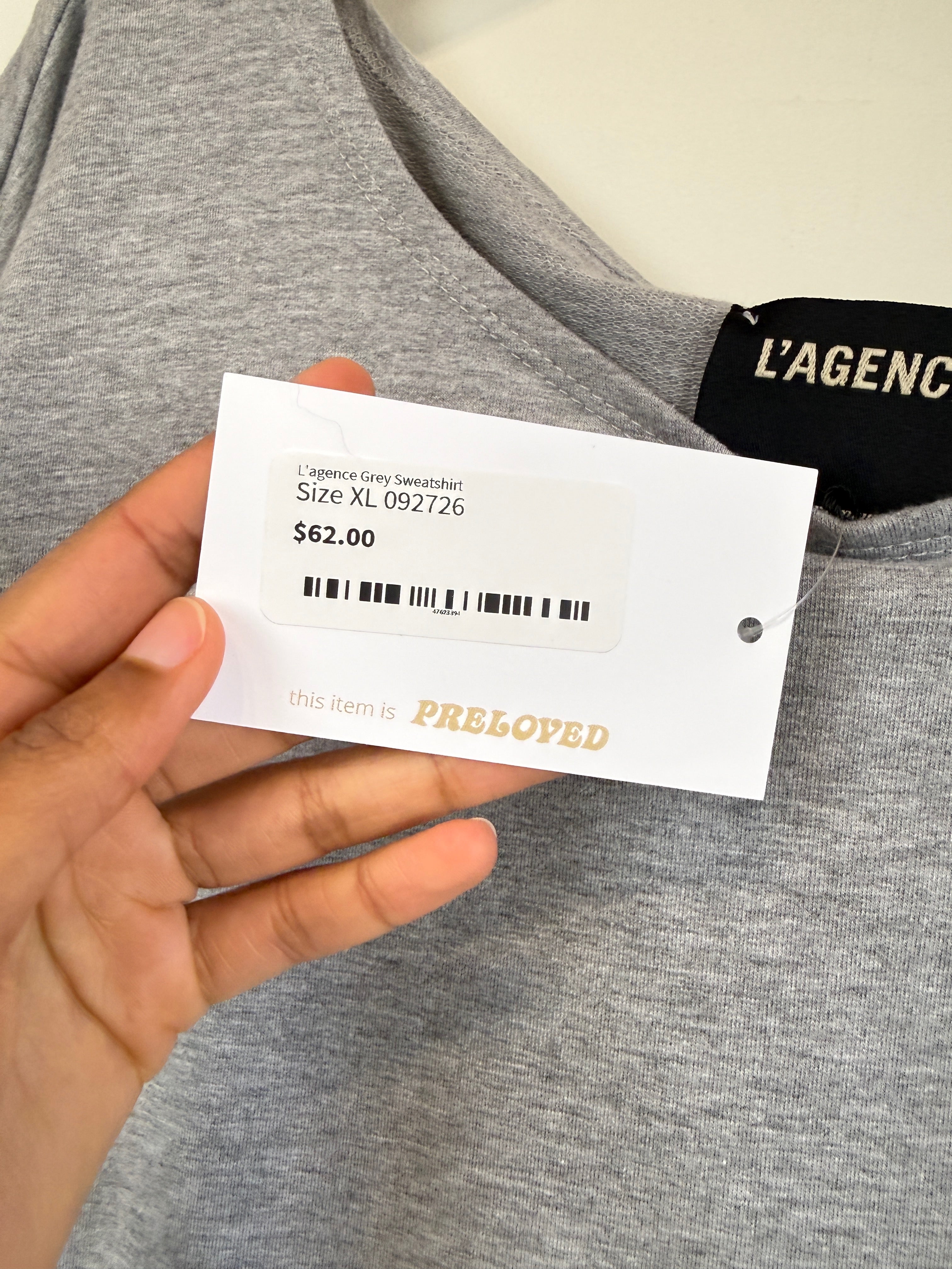 L'agence Grey Sweatshirt (XL)