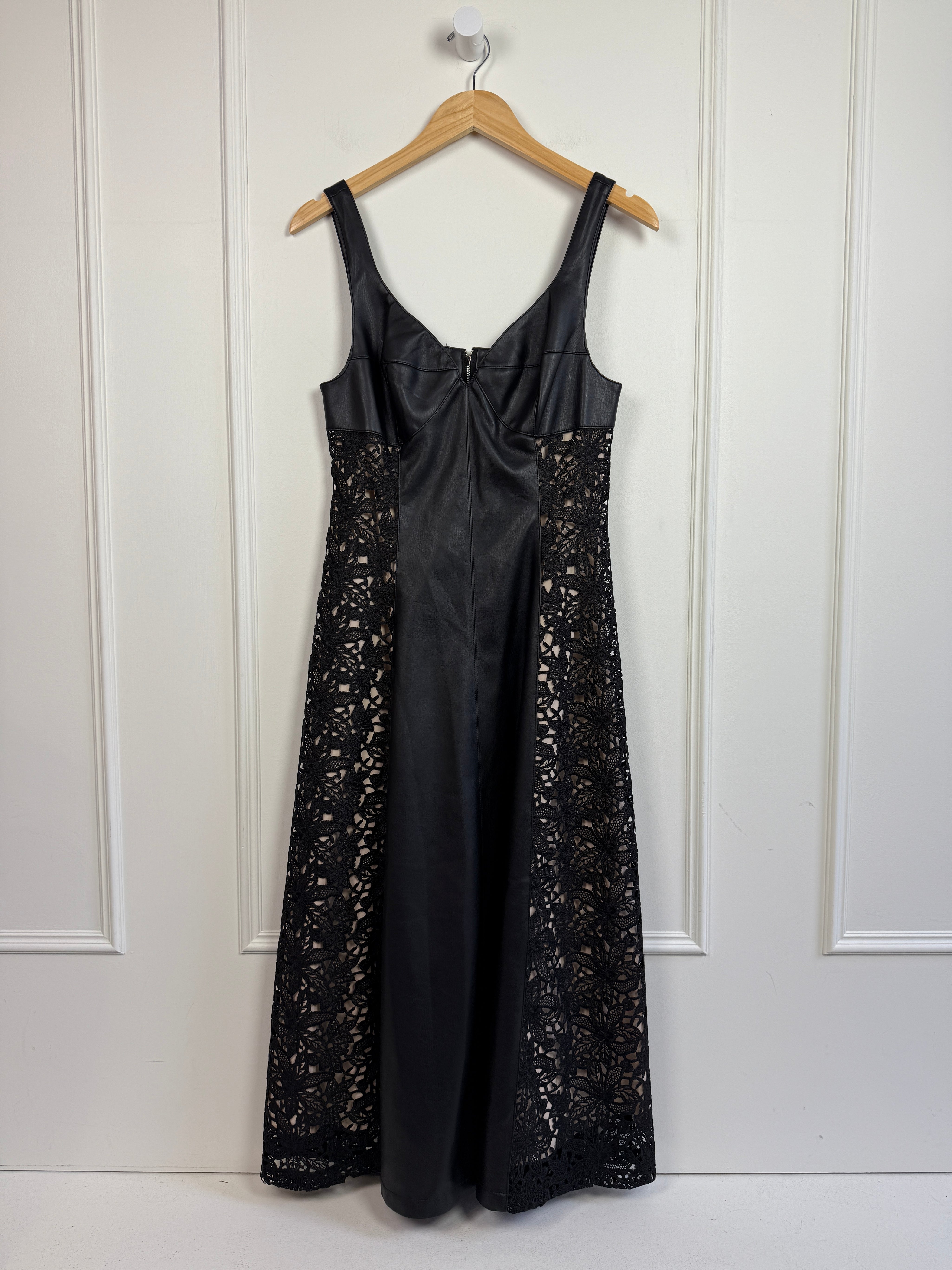 By Anthropologie Faux Leather Dress (6/M)