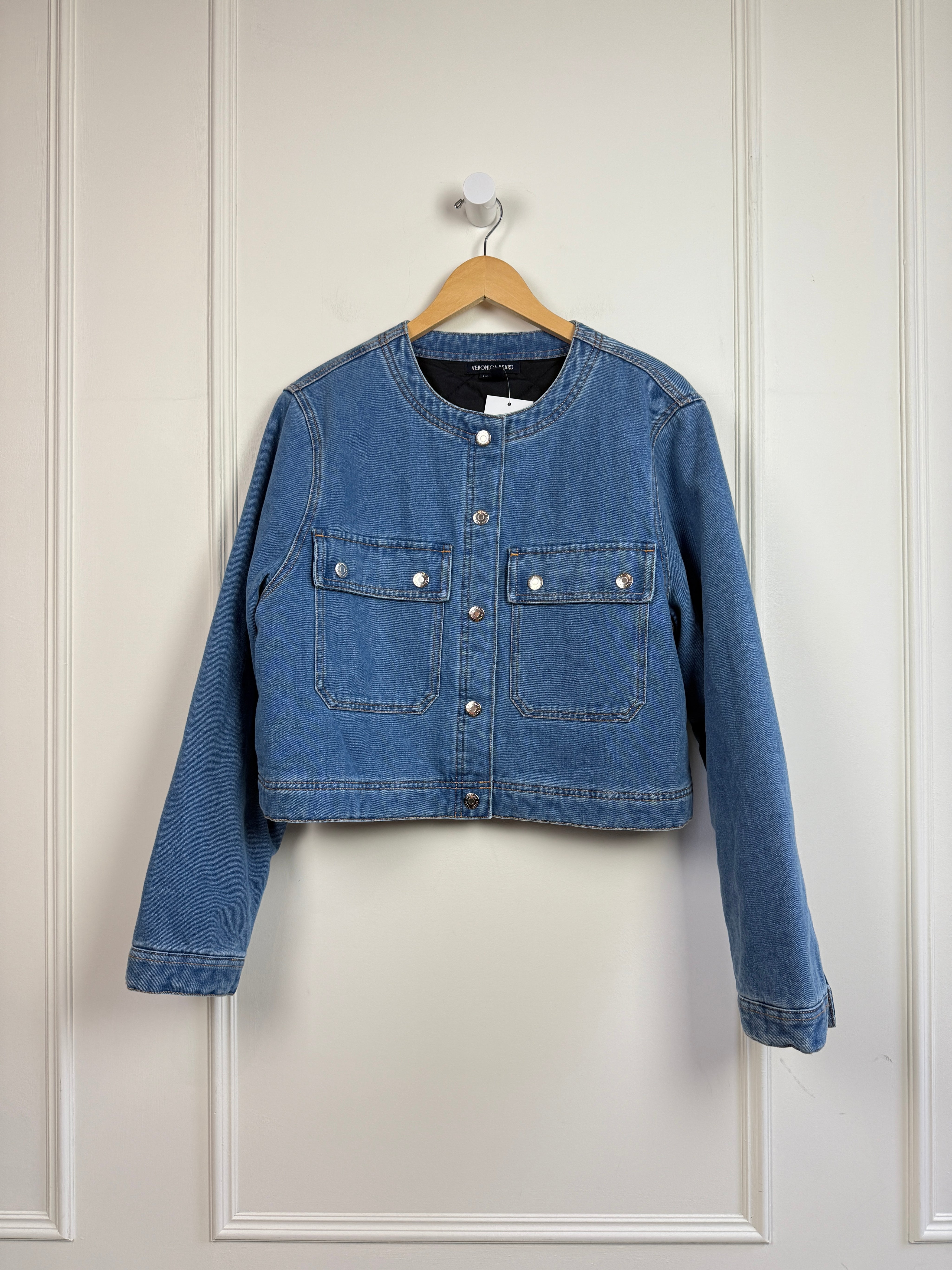Veronica Beard Quilted Denim Jacket (L)