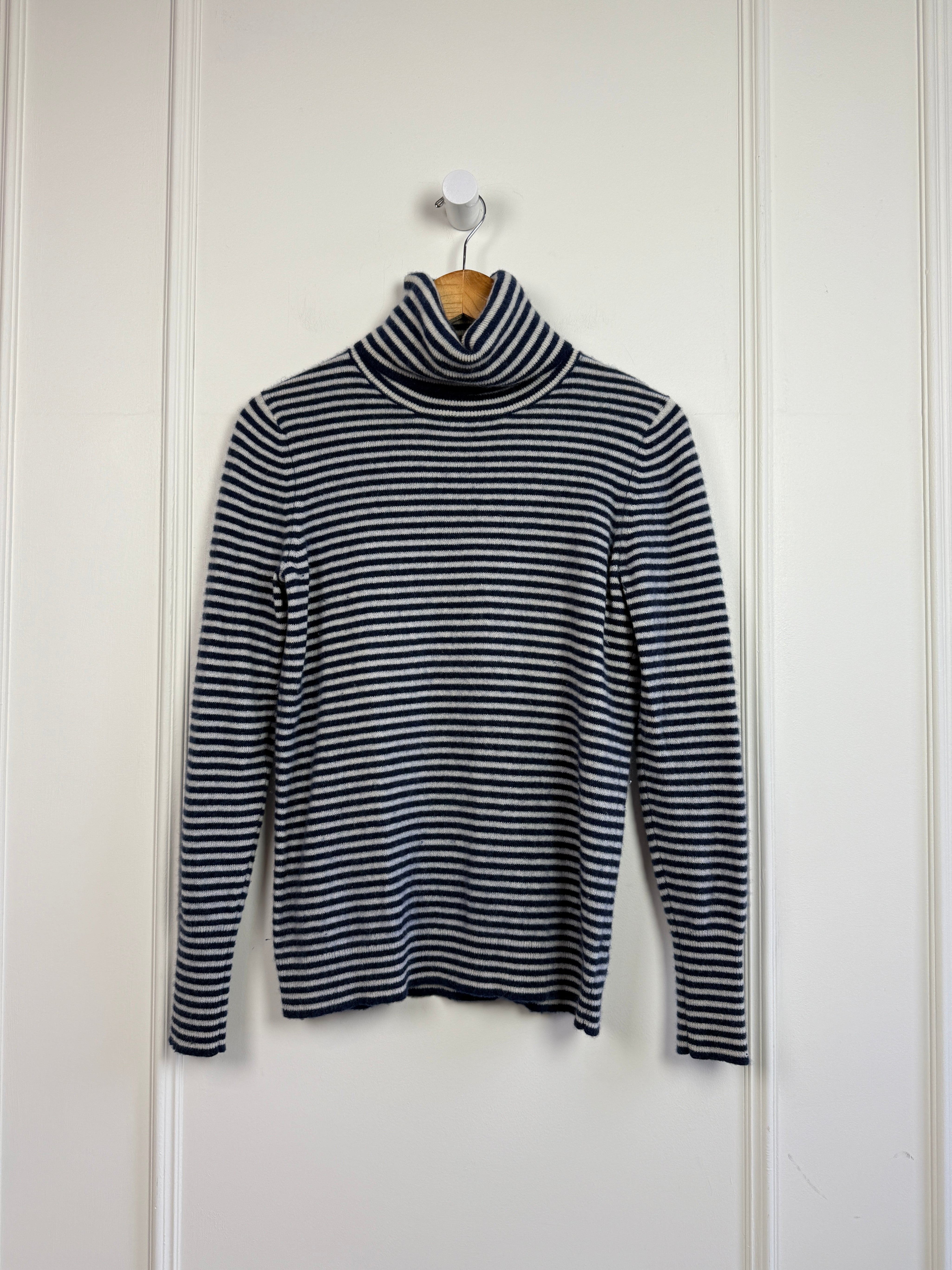 White + Warren Striped Sweater (M)