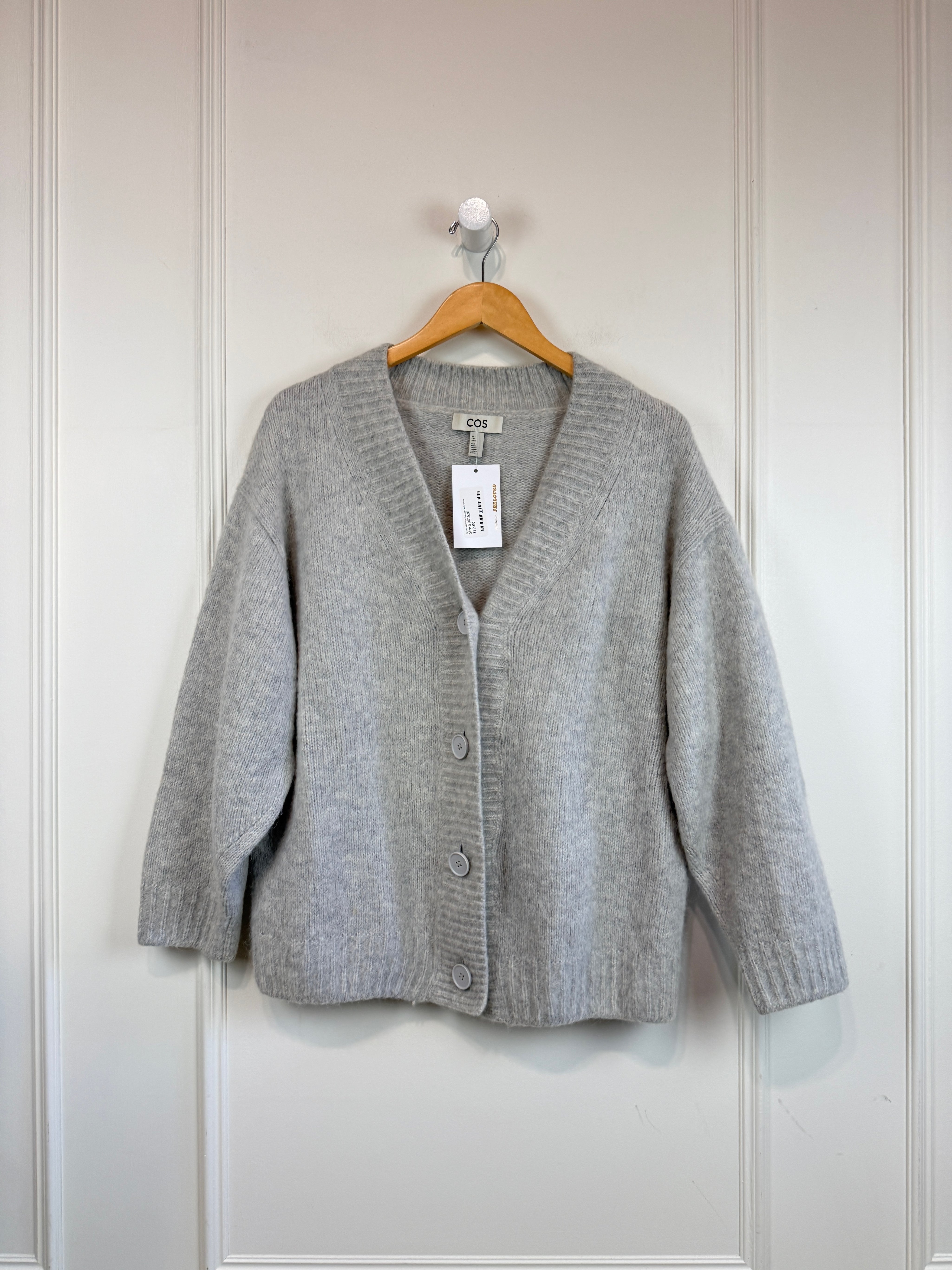 COS Grey Alpaca & Wool Cardigan (S)