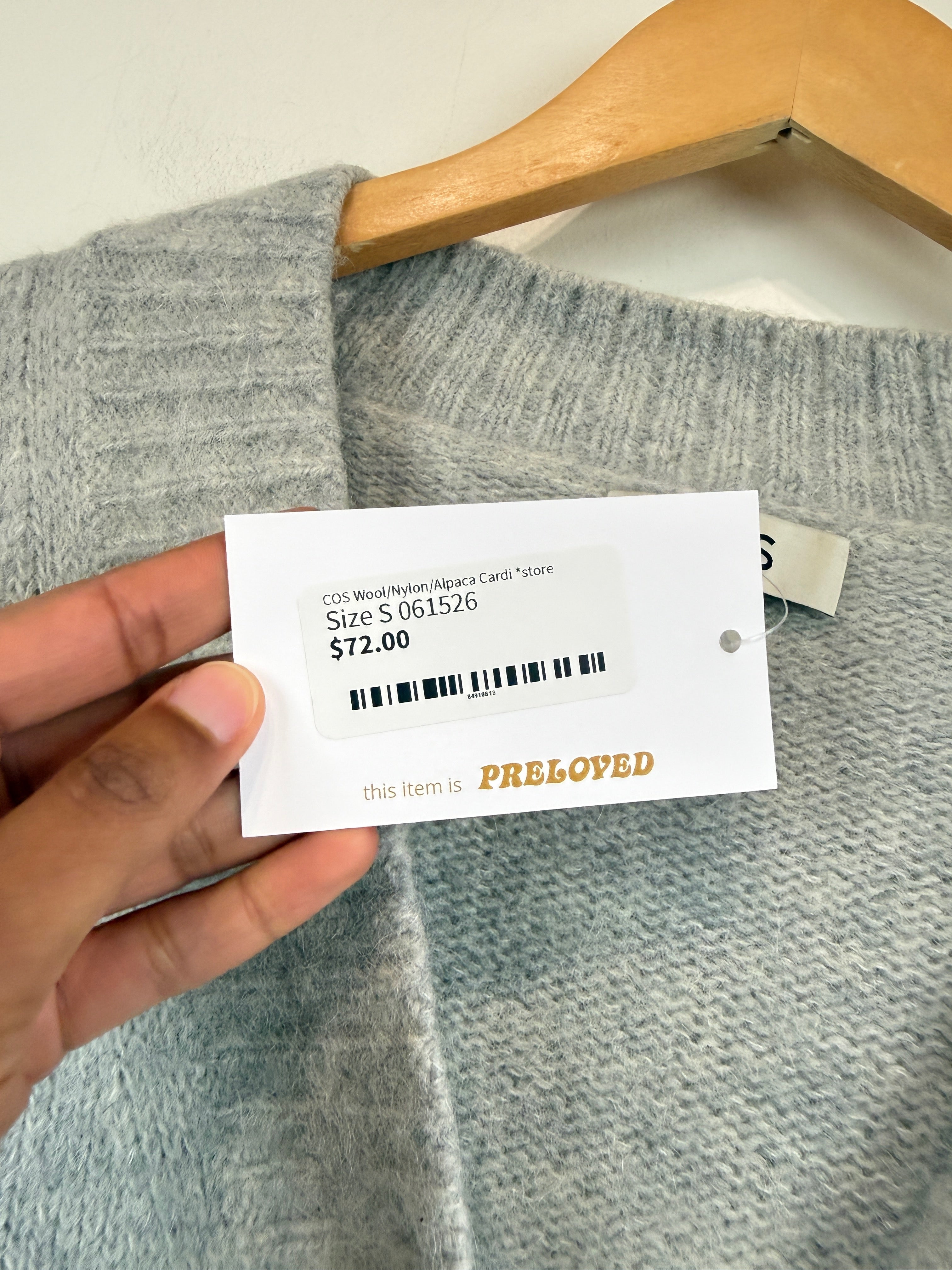 COS Grey Alpaca & Wool Cardigan (S)