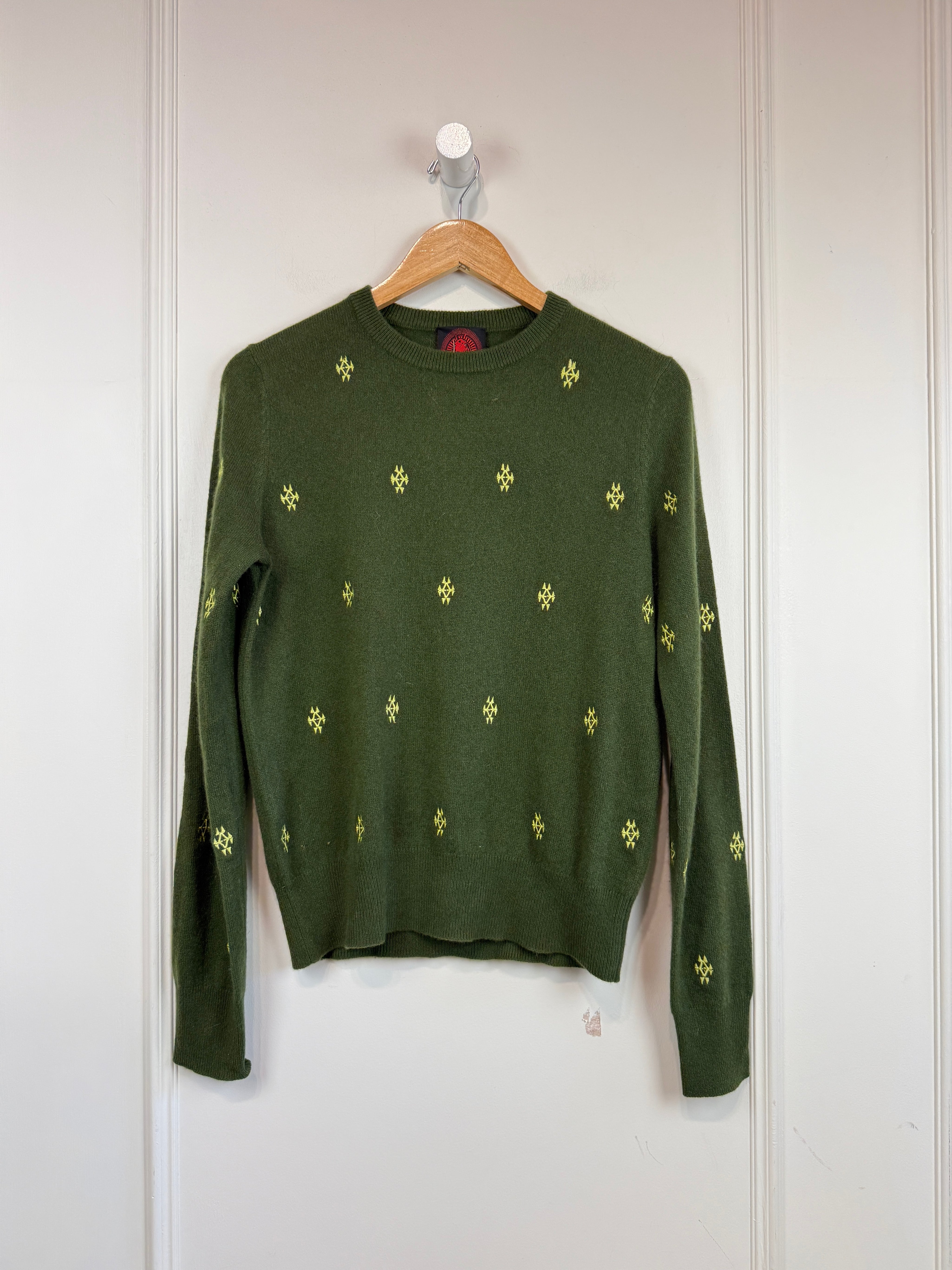 Happy Sheep Green Pattern Cashmere (S)