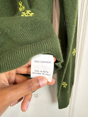 Happy Sheep Green Pattern Cashmere (S)