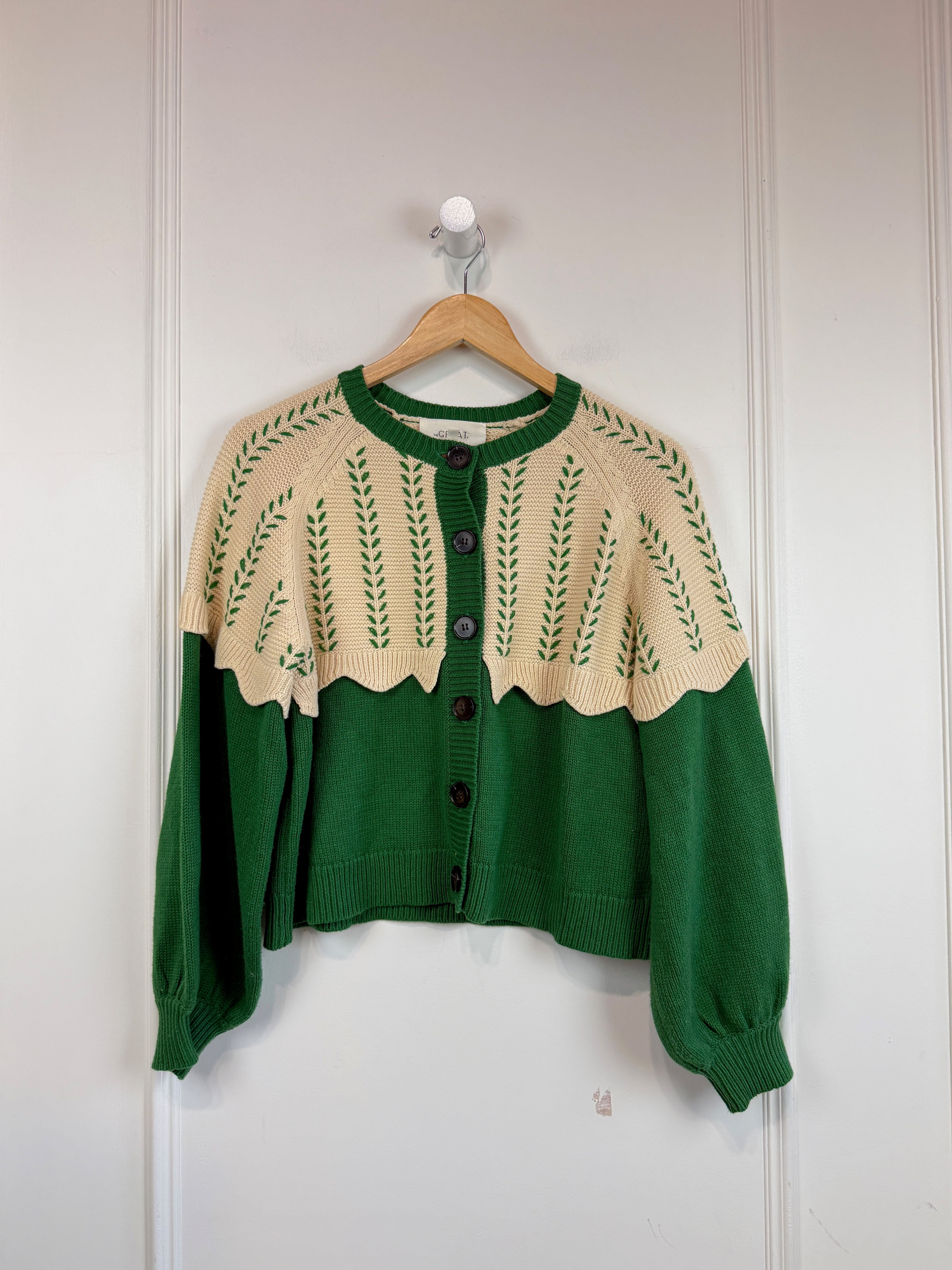 The Great Green & Tan Cardigan (S/1)