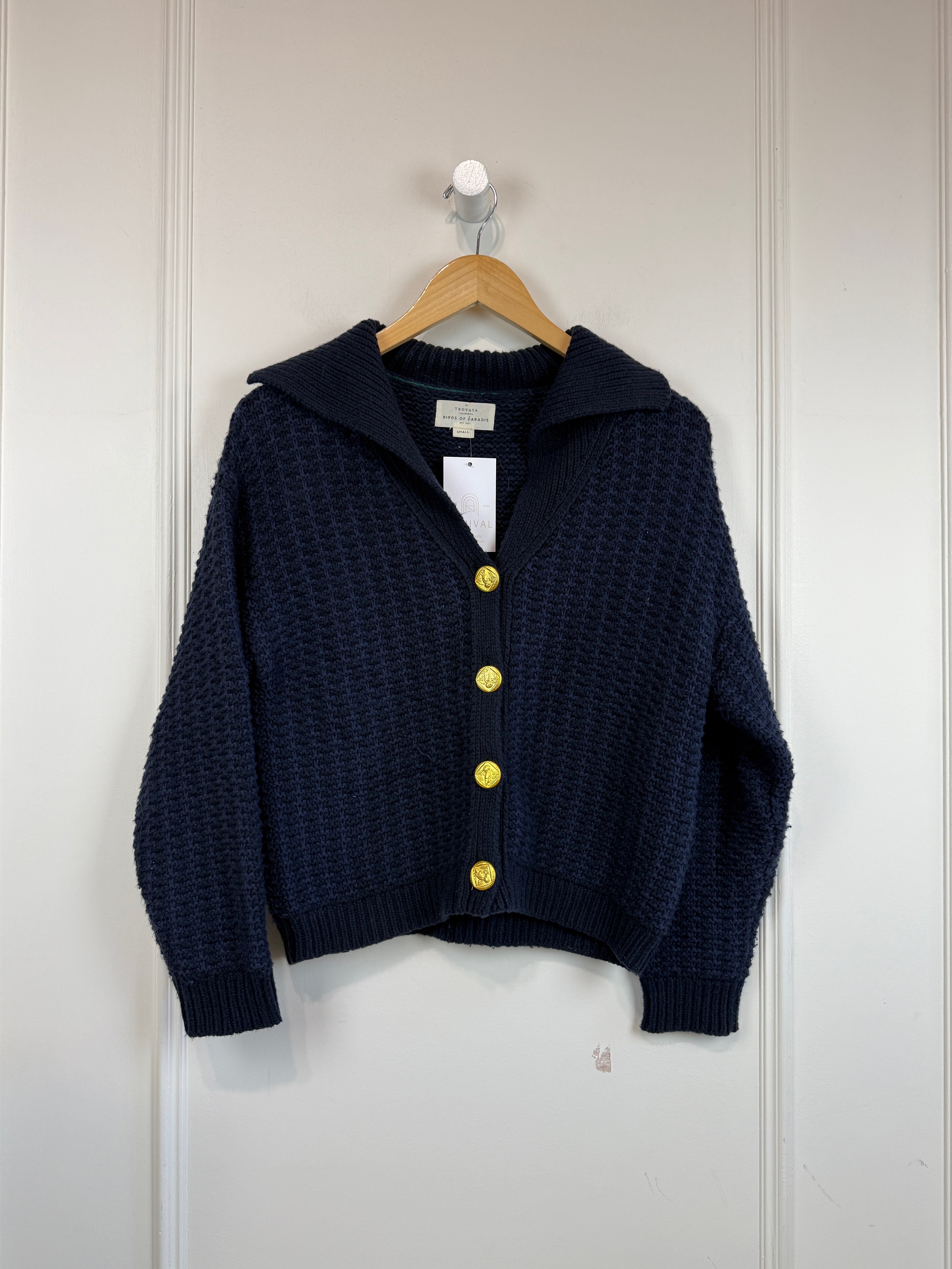Trovata Birds of Paradis Navy Cardigan (S)