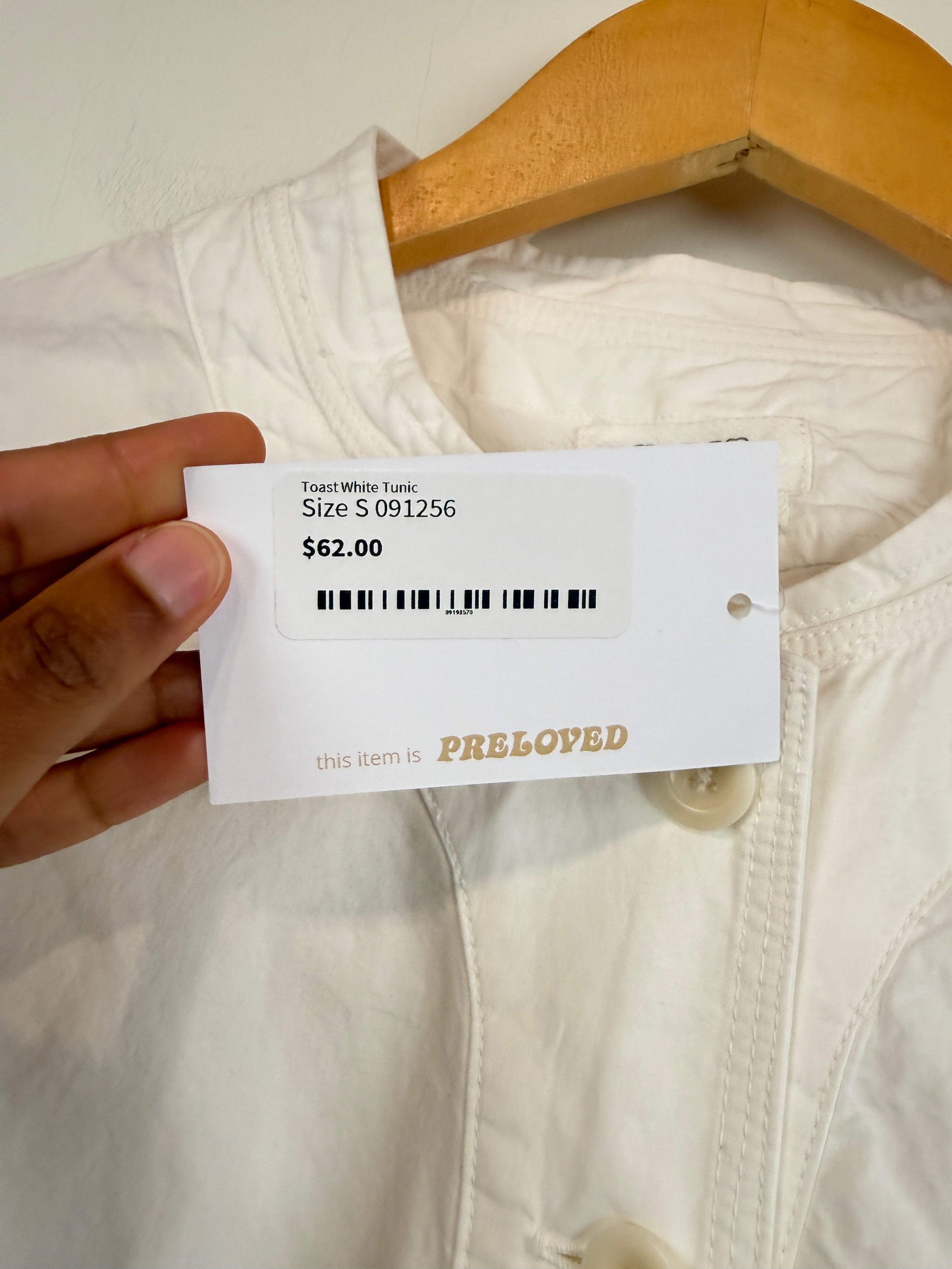 Toast White Button Blouse (8/M)