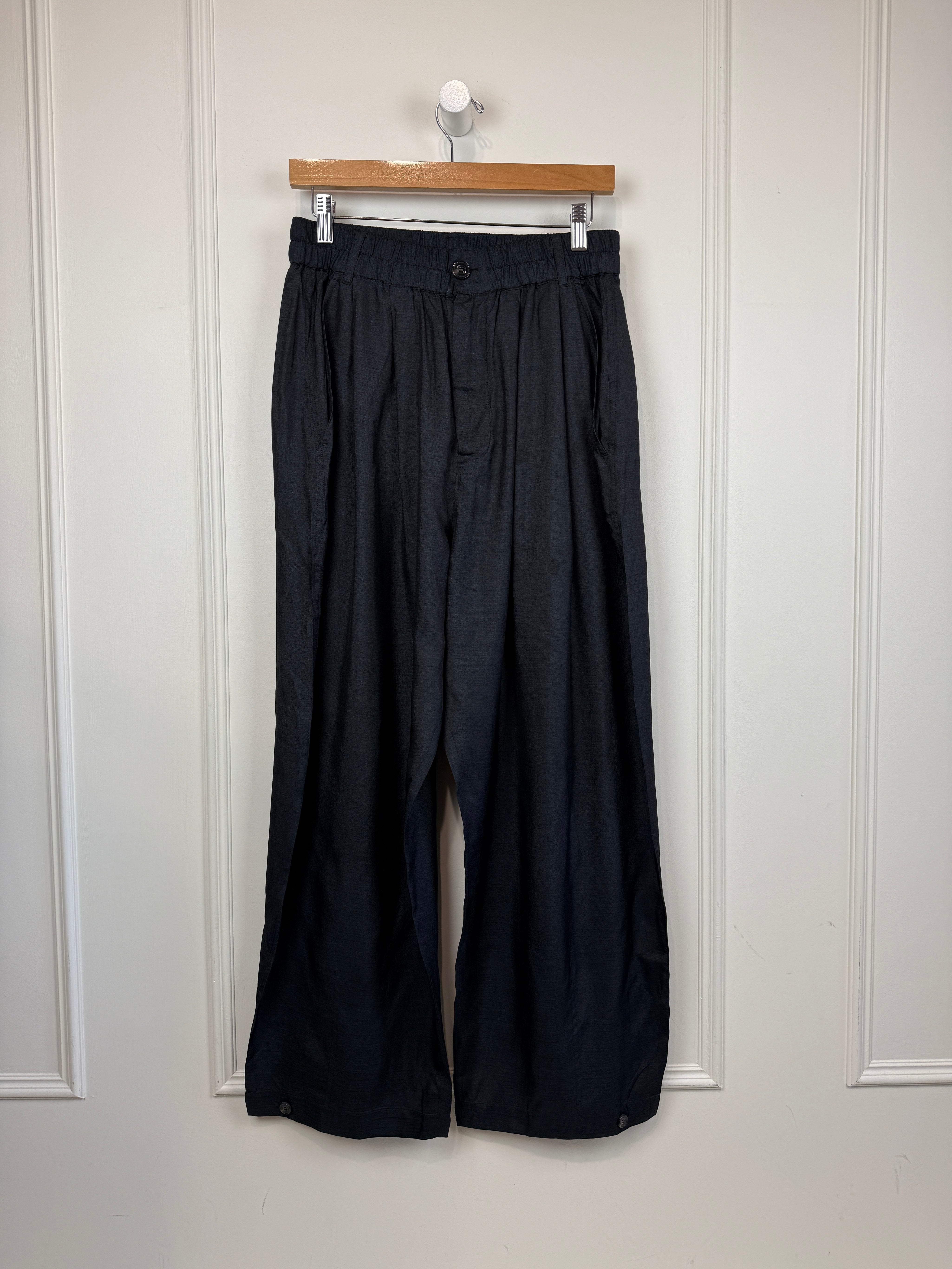 Soeur Black Silk Pants (40/L)