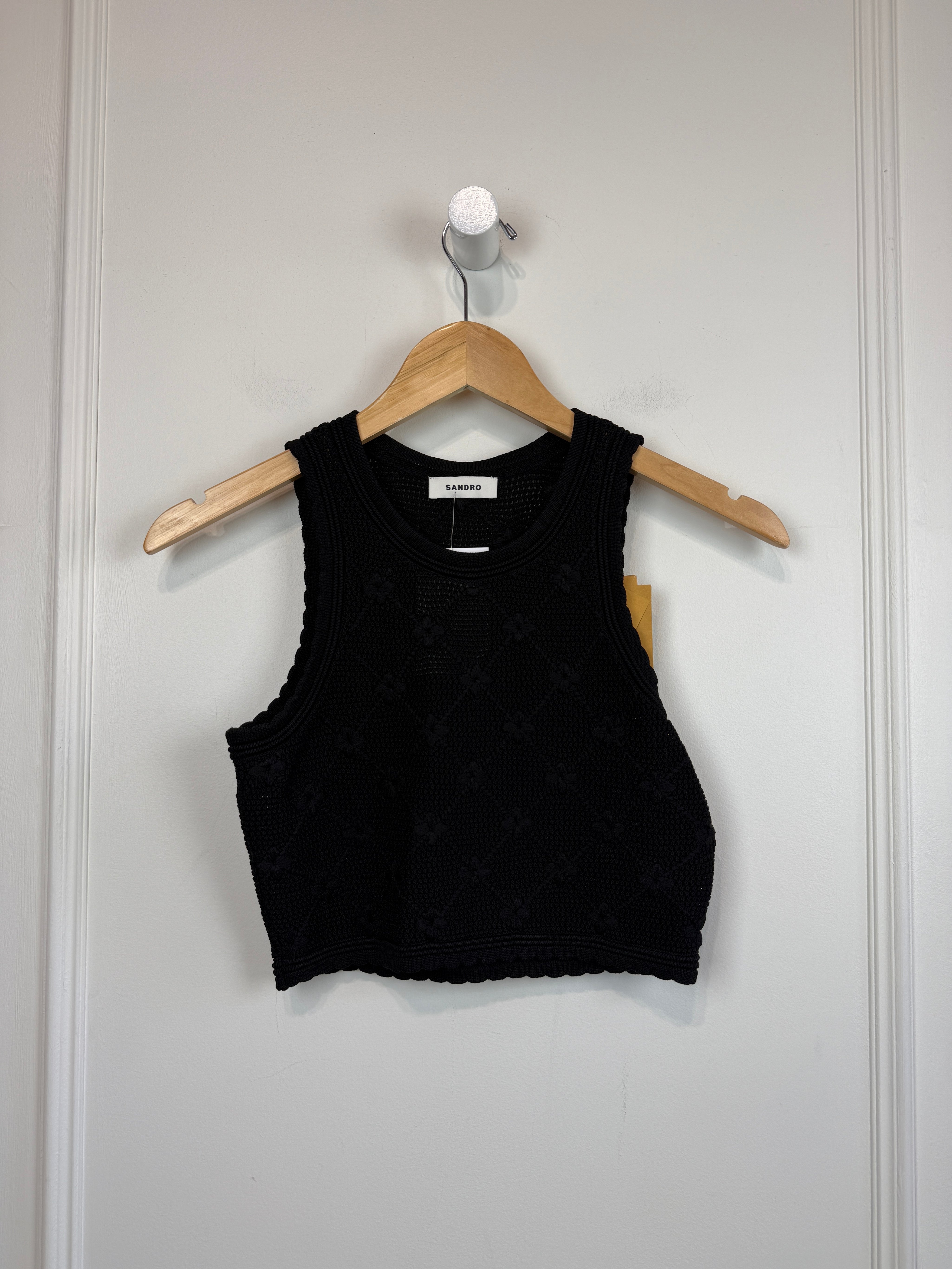 Sandro Alerio Floral Knit Knit Top (XS)