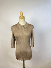 Maryam Nassir Zadeh Beri Tan Ribbed Polo (L)