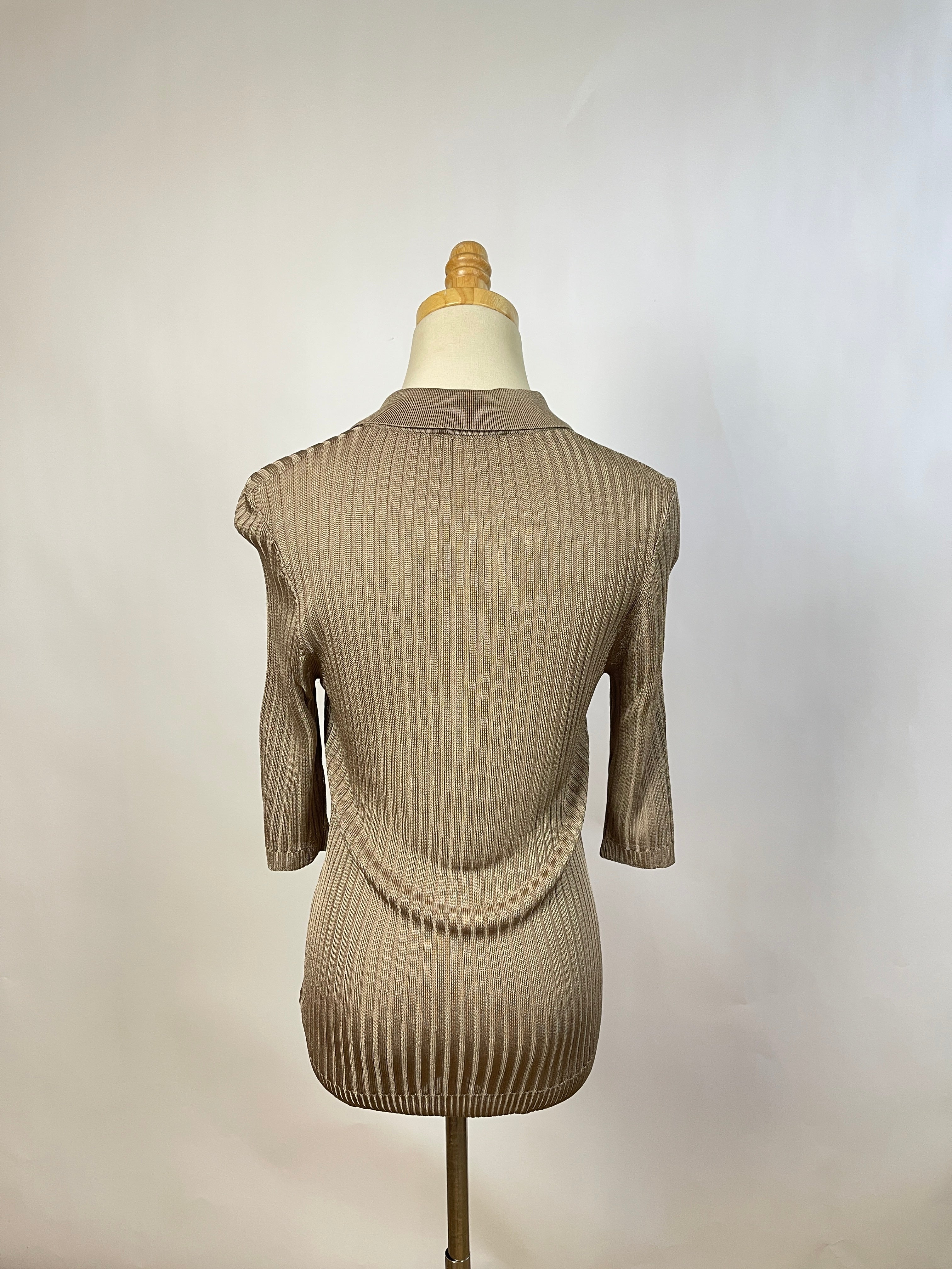 Maryam Nassir Zadeh Beri Tan Ribbed Polo (L)